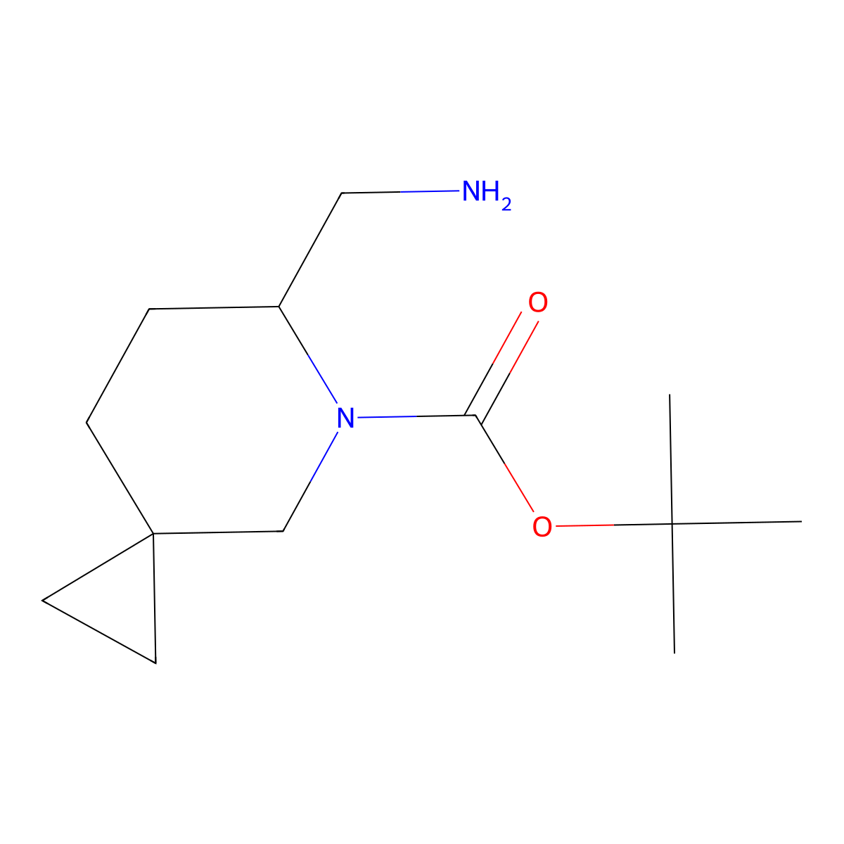 tert-Butyl 6-(aminomethyl)-5-azaspiro[2.5]octane-5-carboxylate molecular structure, CAS 2090236-99-8