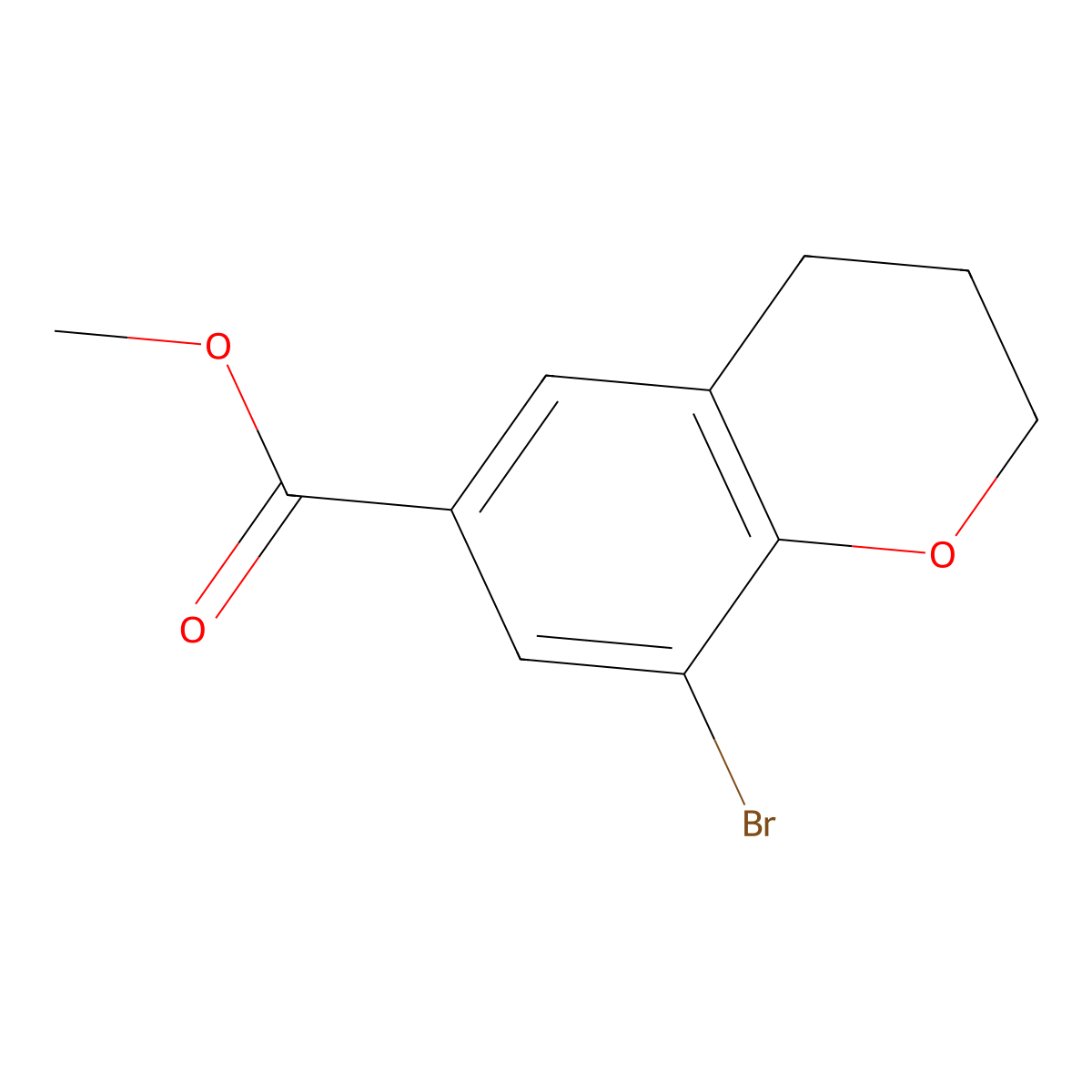 methyl8-bromo-3,4-dihydro-2H-1-benzopyran-6-carboxylate molecular structure, CAS 2090238-34-7