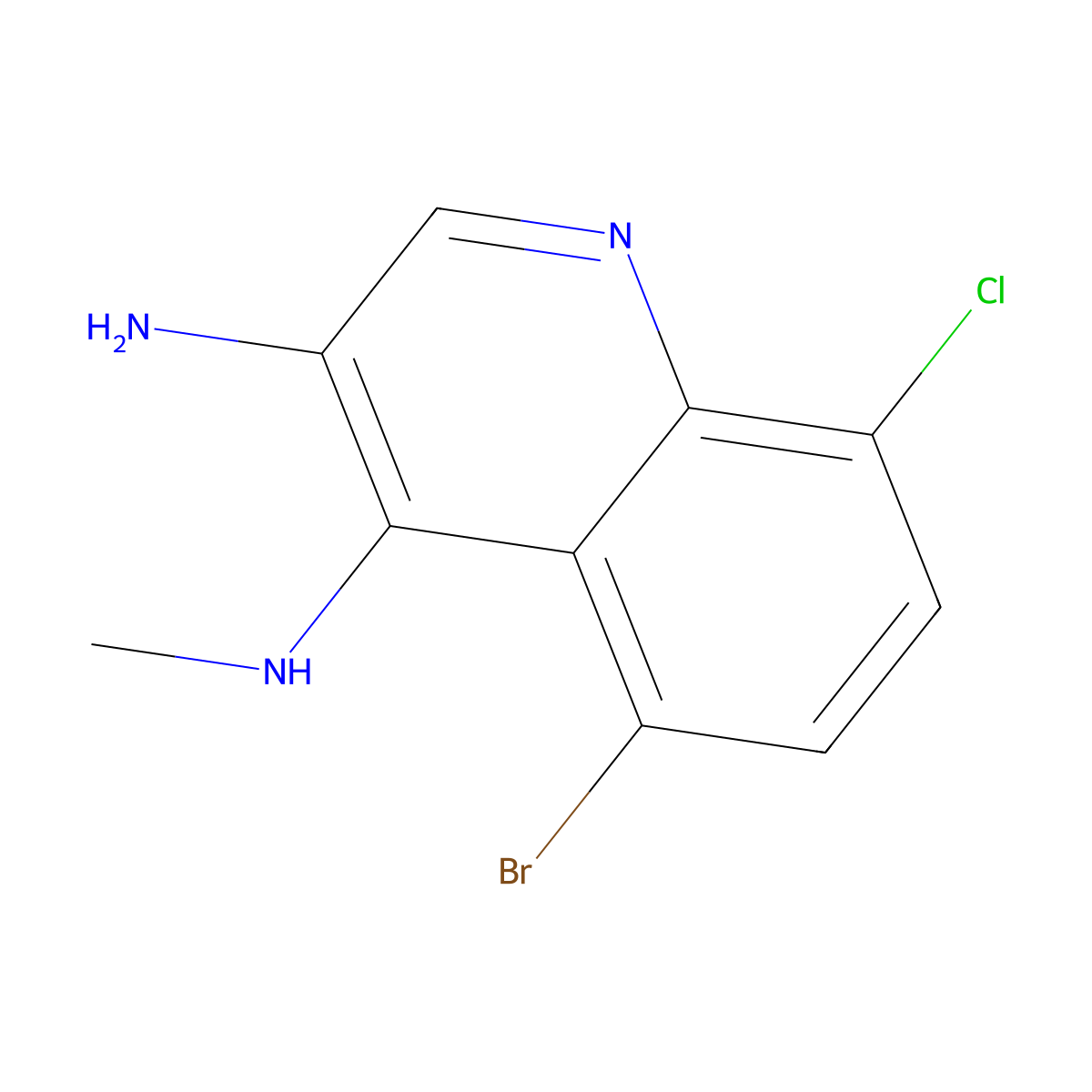 5-Bromo-8-chloro-N4-methylquinoline-3,4-diamine molecular structure, CAS 2090241-42-0