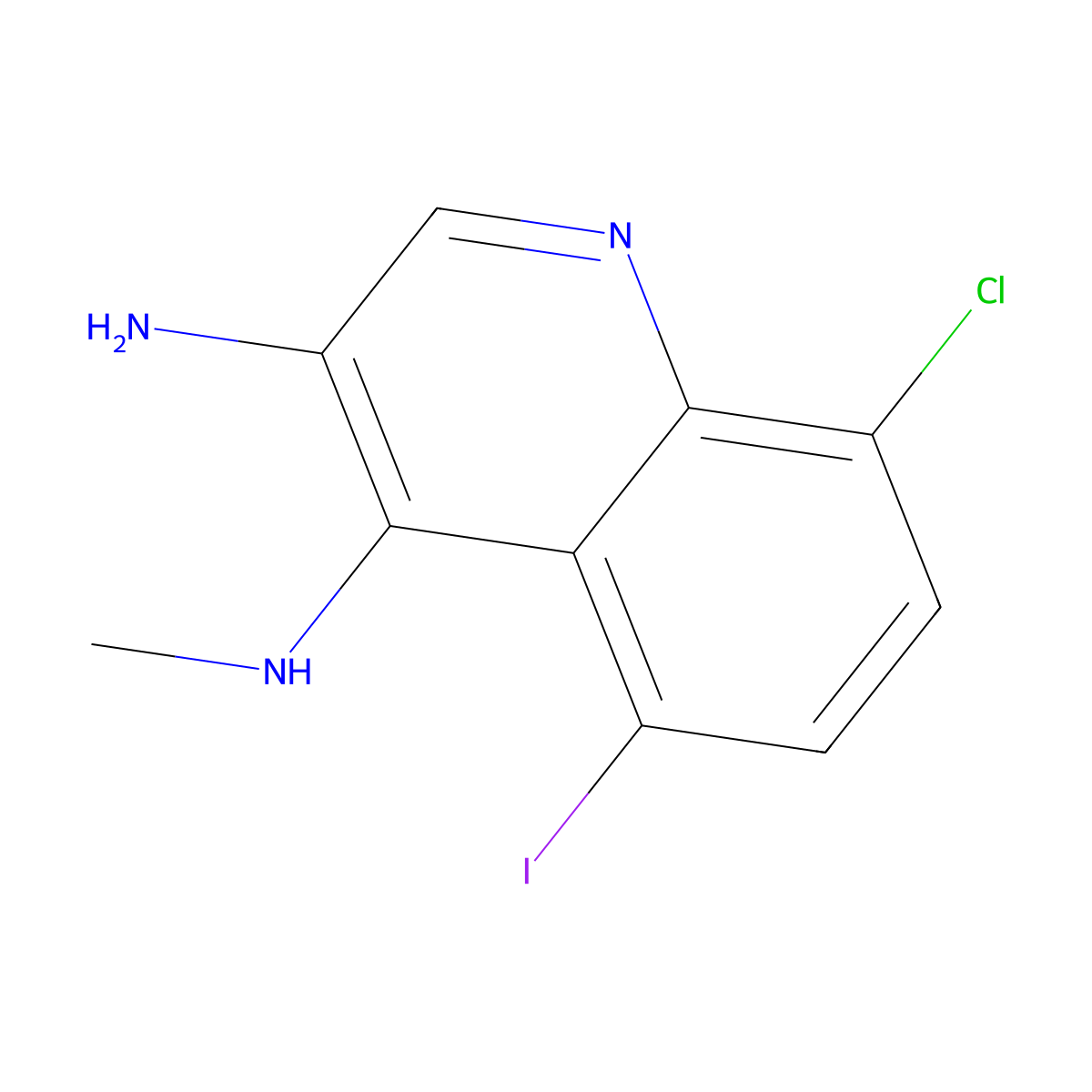 8-Chloro-5-iodo-N4-methylquinoline-3,4-diamine molecular structure, CAS 2090241-49-7