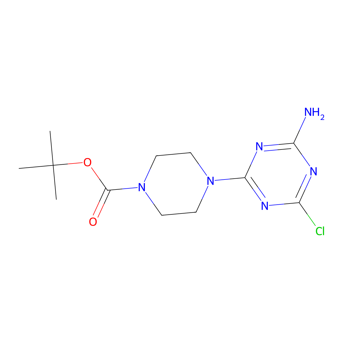 Tert-butyl 4-(4-amino-6-chloro-1,3,5-triazin-2-yl)piperazine-1-carboxylate molecular structure, CAS 2090245-73-9