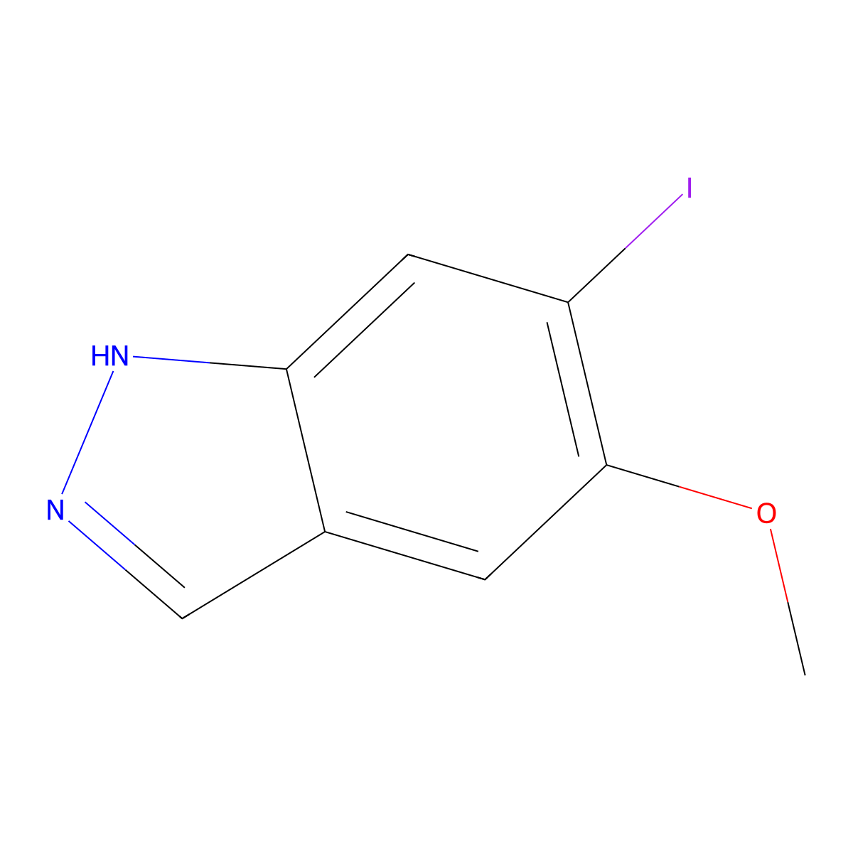 6-iodo-5-methoxy-1H-indazole molecular structure, CAS 2090251-06-0