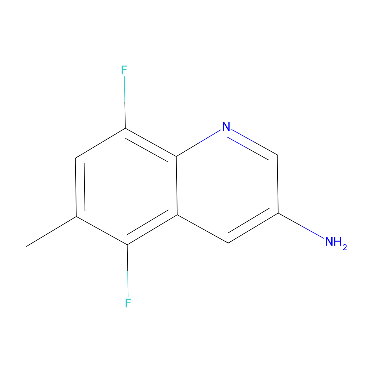 5,8-Difluoro-6-methylquinolin-3-amine molecular structure, CAS 2090251-60-6