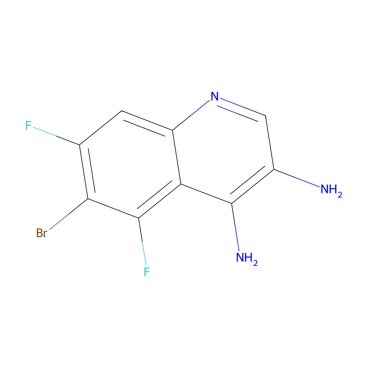 6-Bromo-5,7-difluoroquinoline-3,4-diamine molecular structure, CAS 2090251-62-8