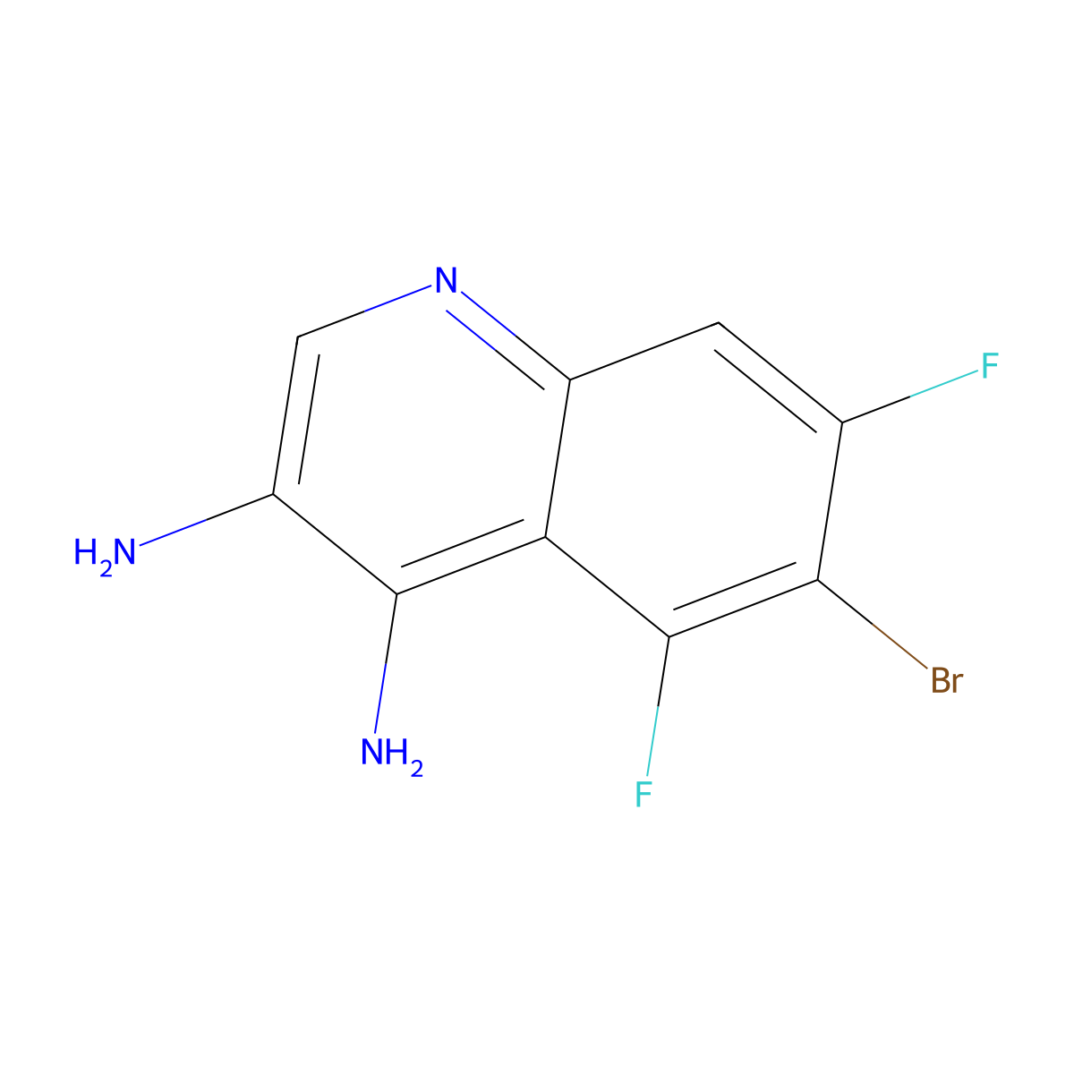 6-Bromo-5,7-difluoroquinoline-3,4-diamine molecular structure, CAS 2090251-62-8