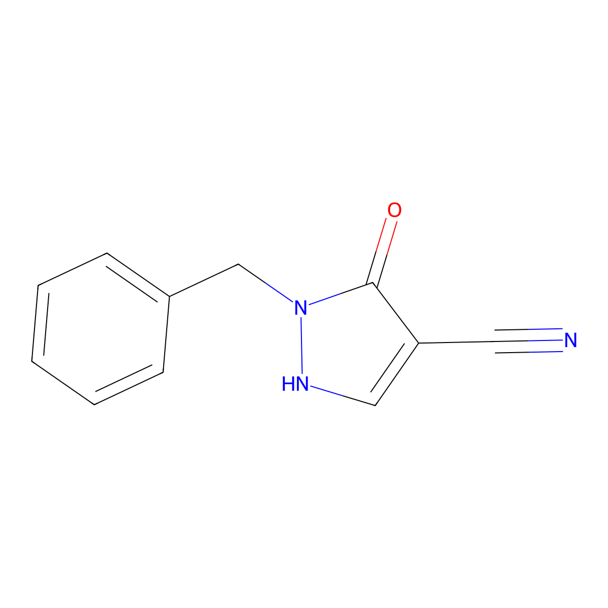 1-Benzyl-5-hydroxy-1H-pyrazole-4-carbonitrile molecular structure, CAS 2090251-84-4