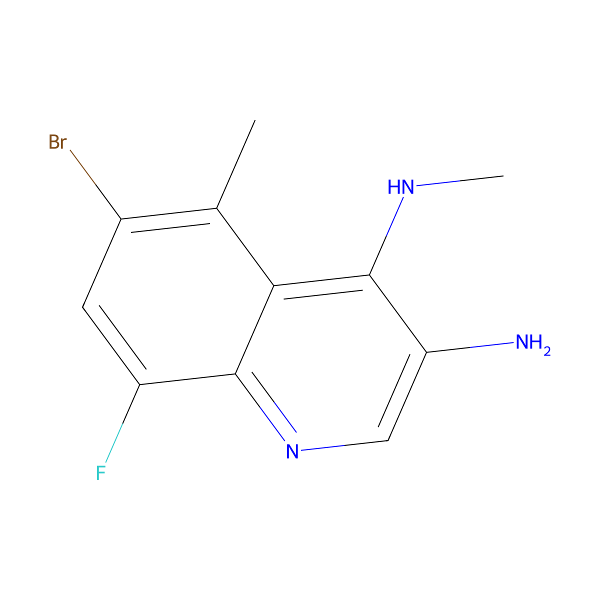 6-Bromo-8-fluoro-N4,5-dimethylquinoline-3,4-diamine molecular structure, CAS 2090252-08-5