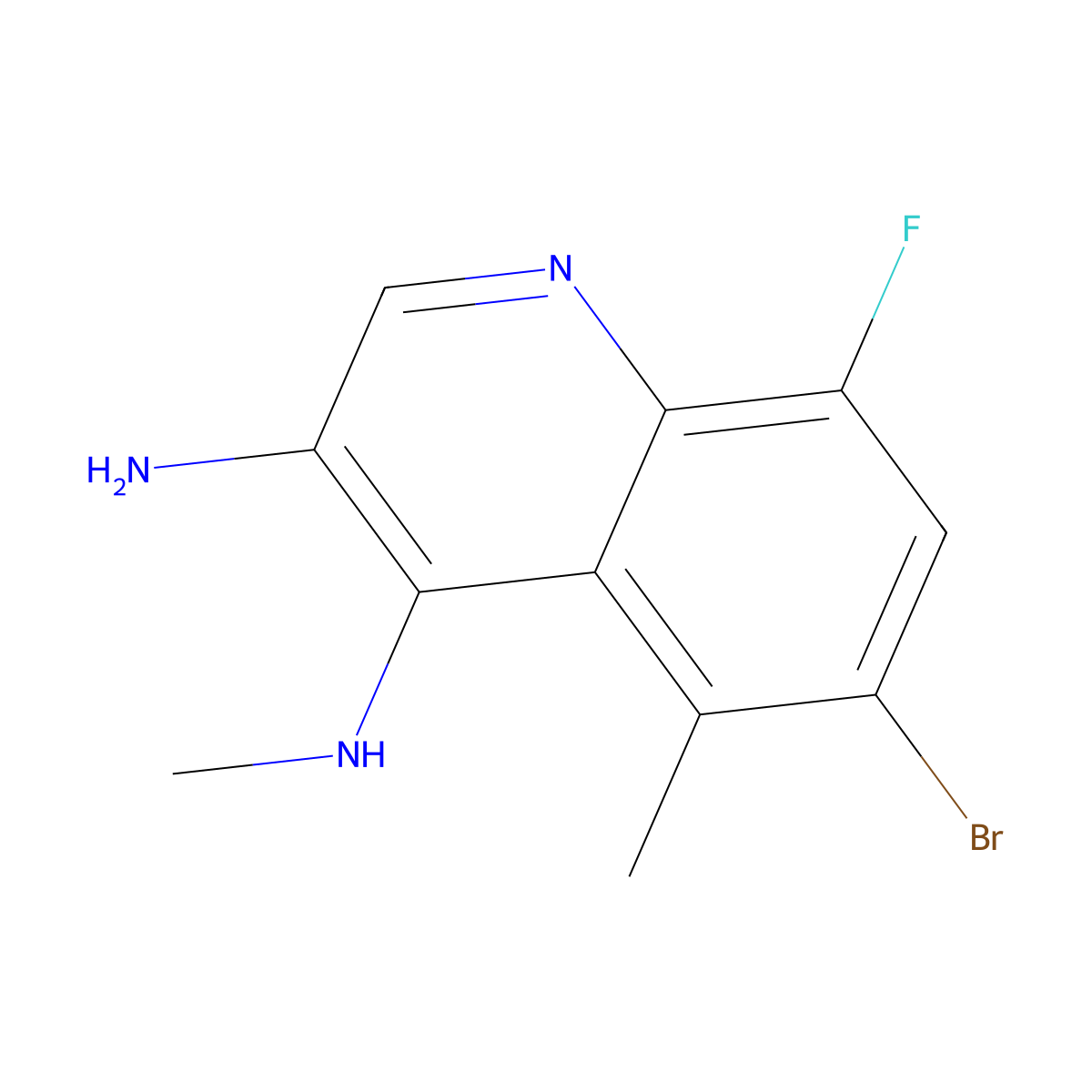 6-Bromo-8-fluoro-N4,5-dimethylquinoline-3,4-diamine molecular structure, CAS 2090252-08-5