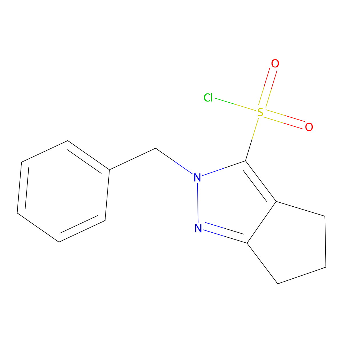 2-Benzyl-2H,4H,5H,6H-cyclopenta[c]pyrazole-3-sulfonyl chloride molecular structure, CAS 2090252-34-7