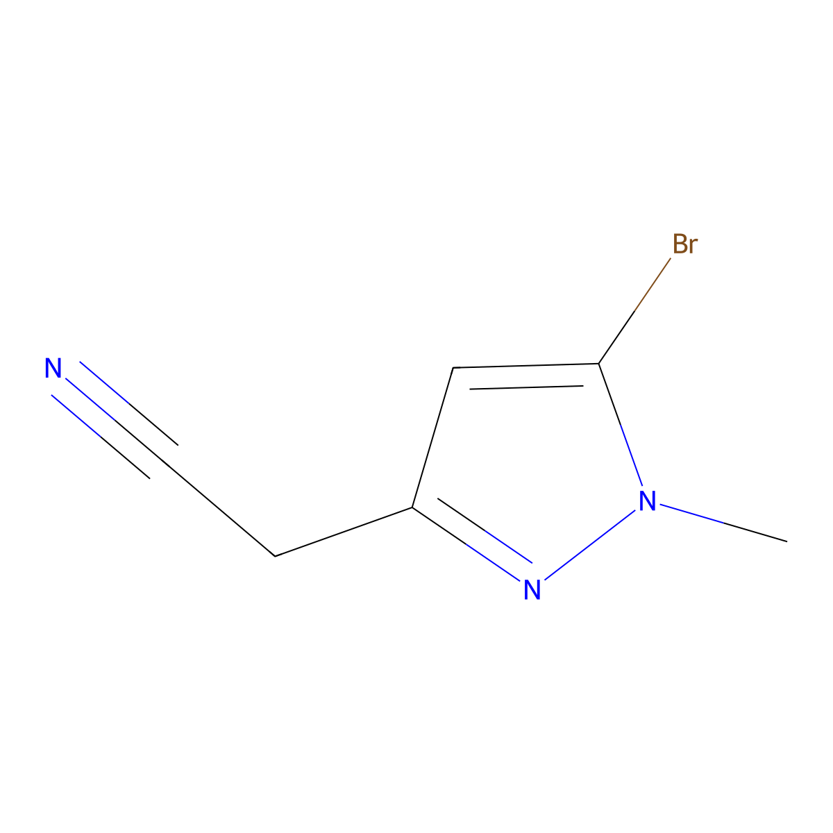 2-(5-Bromo-1-methyl-pyrazol-3-yl)acetonitrile molecular structure, CAS 2090252-44-9