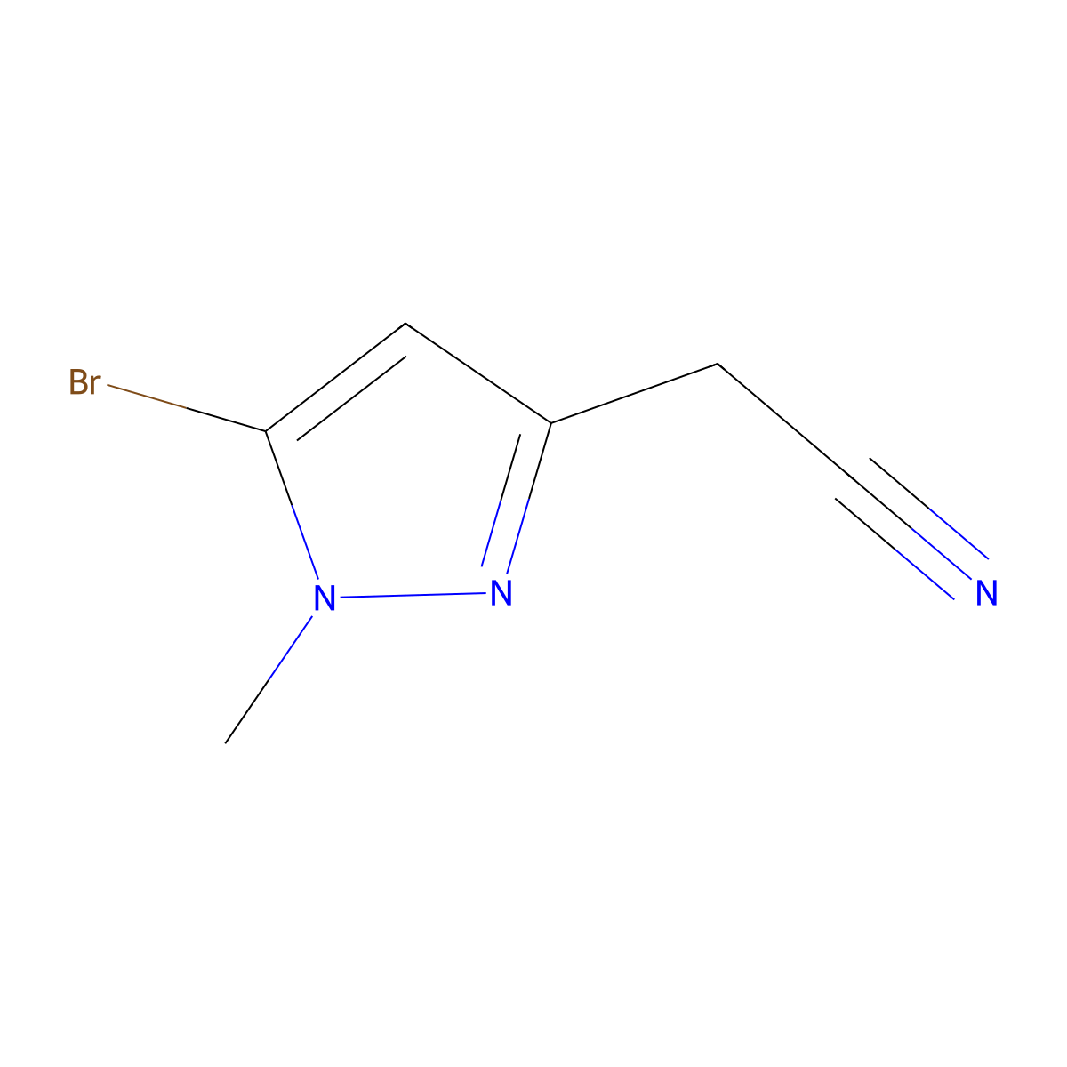 2-(5-Bromo-1-methyl-pyrazol-3-yl)acetonitrile molecular structure, CAS 2090252-44-9