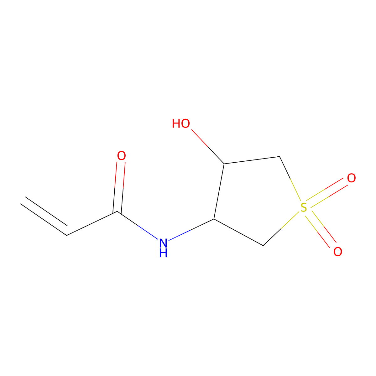 N-(4-Hydroxy-1,1-dioxo-1lambda6-thiolan-3-yl)prop-2-enamide molecular structure, CAS 2090252-58-5