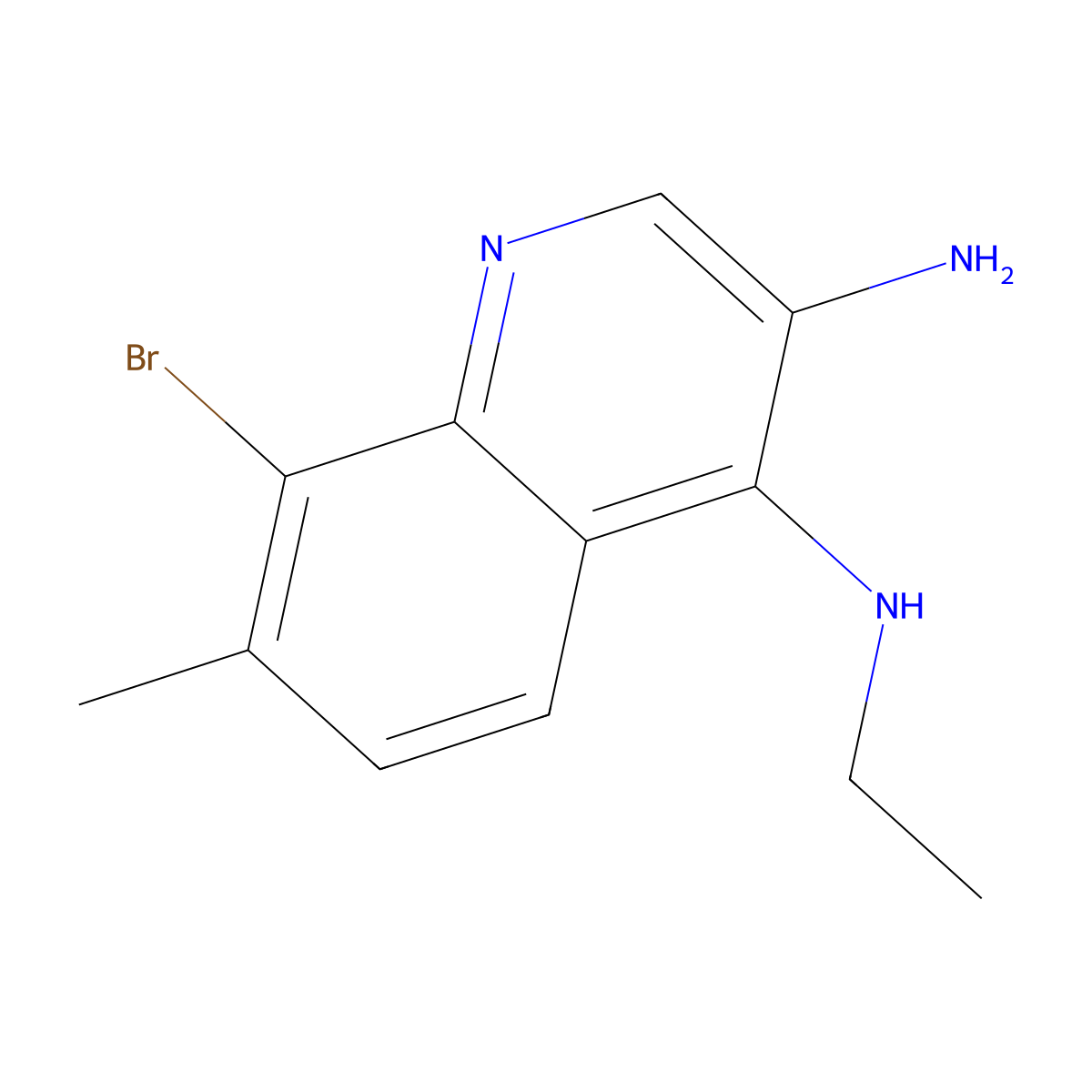 8-Bromo-N4-ethyl-7-methylquinoline-3,4-diamine molecular structure, CAS 2090252-95-0