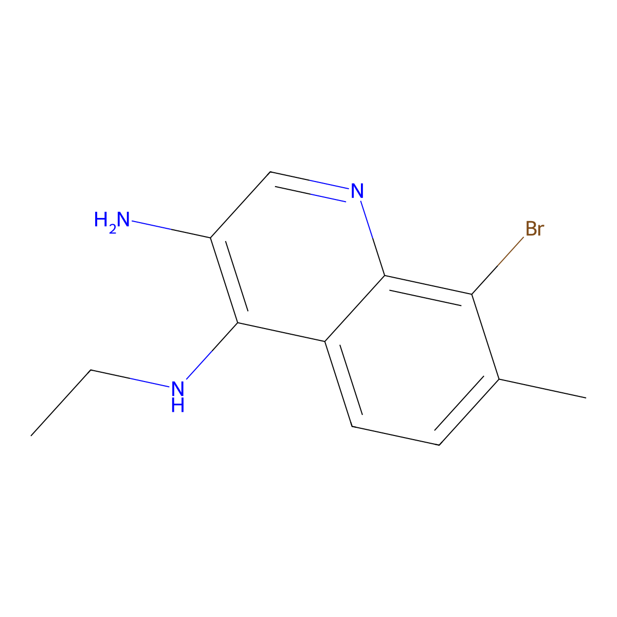 8-Bromo-N4-ethyl-7-methylquinoline-3,4-diamine molecular structure, CAS 2090252-95-0