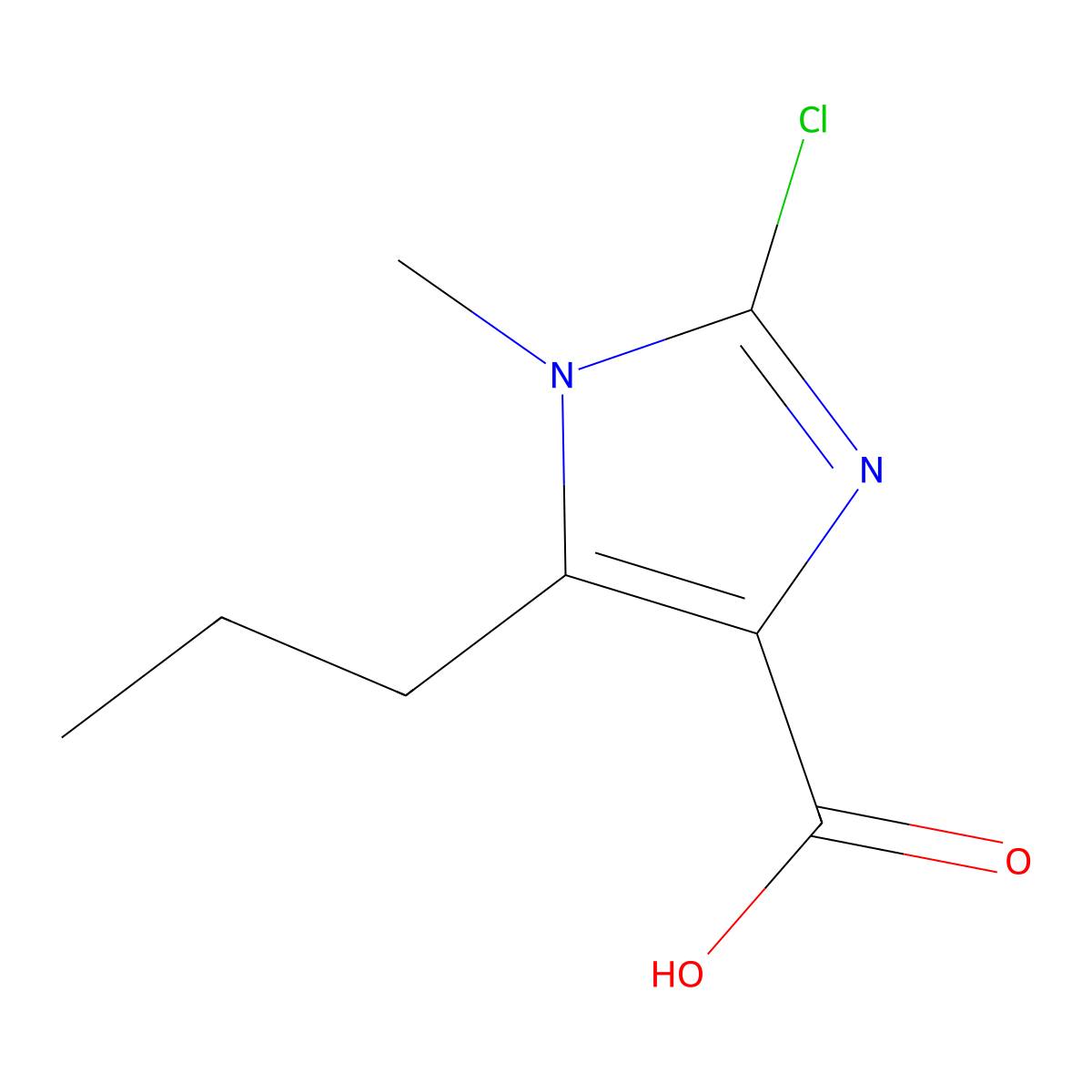 2-Chloro-1-methyl-5-propyl-1H-imidazole-4-carboxylic acid molecular structure, CAS 2090253-00-0