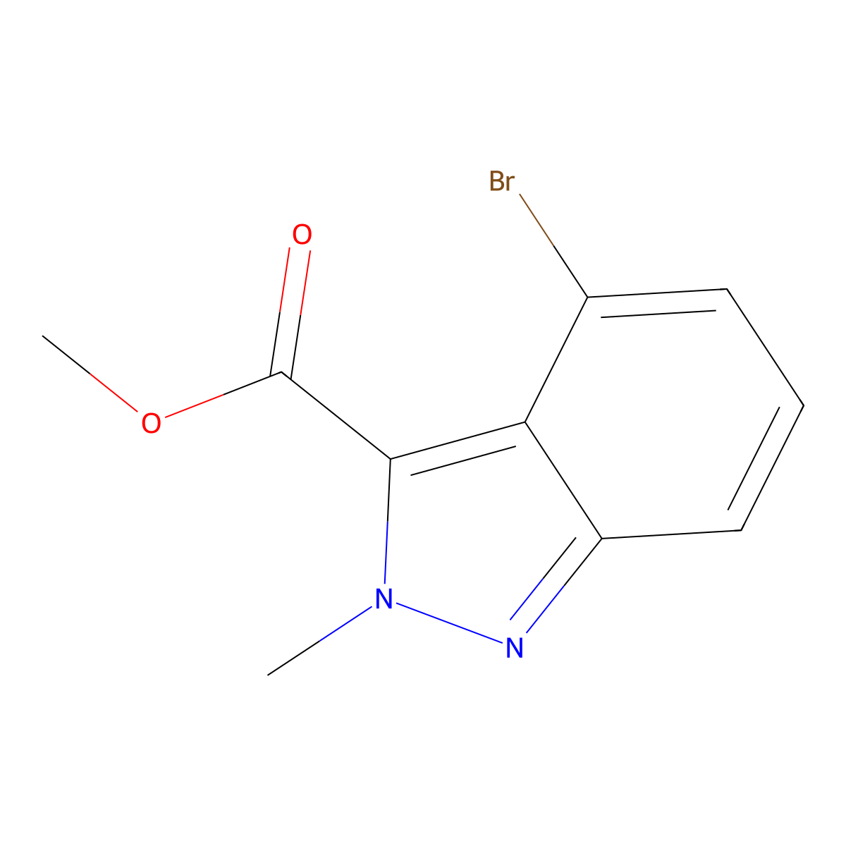 methyl 4-bromo-2-methyl-2H-indazole-3-carboxylate molecular structure, CAS 2090253-59-9