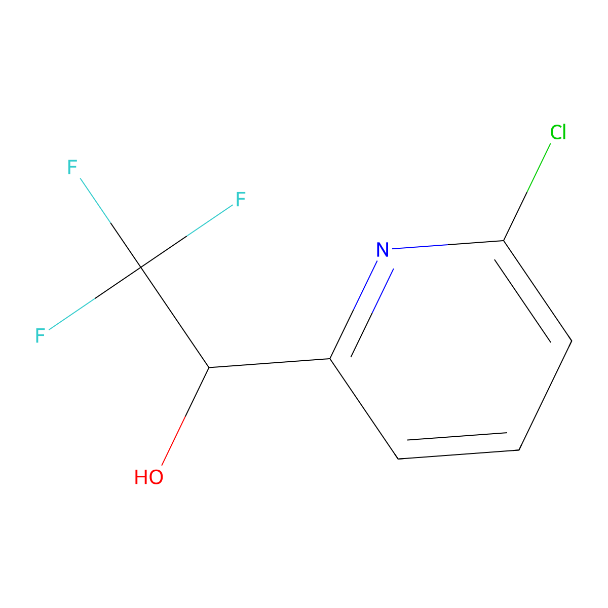 1-(6-Chloropyridin-2-yl)-2,2,2-trifluoroethan-1-ol molecular structure, CAS 2090254-92-3