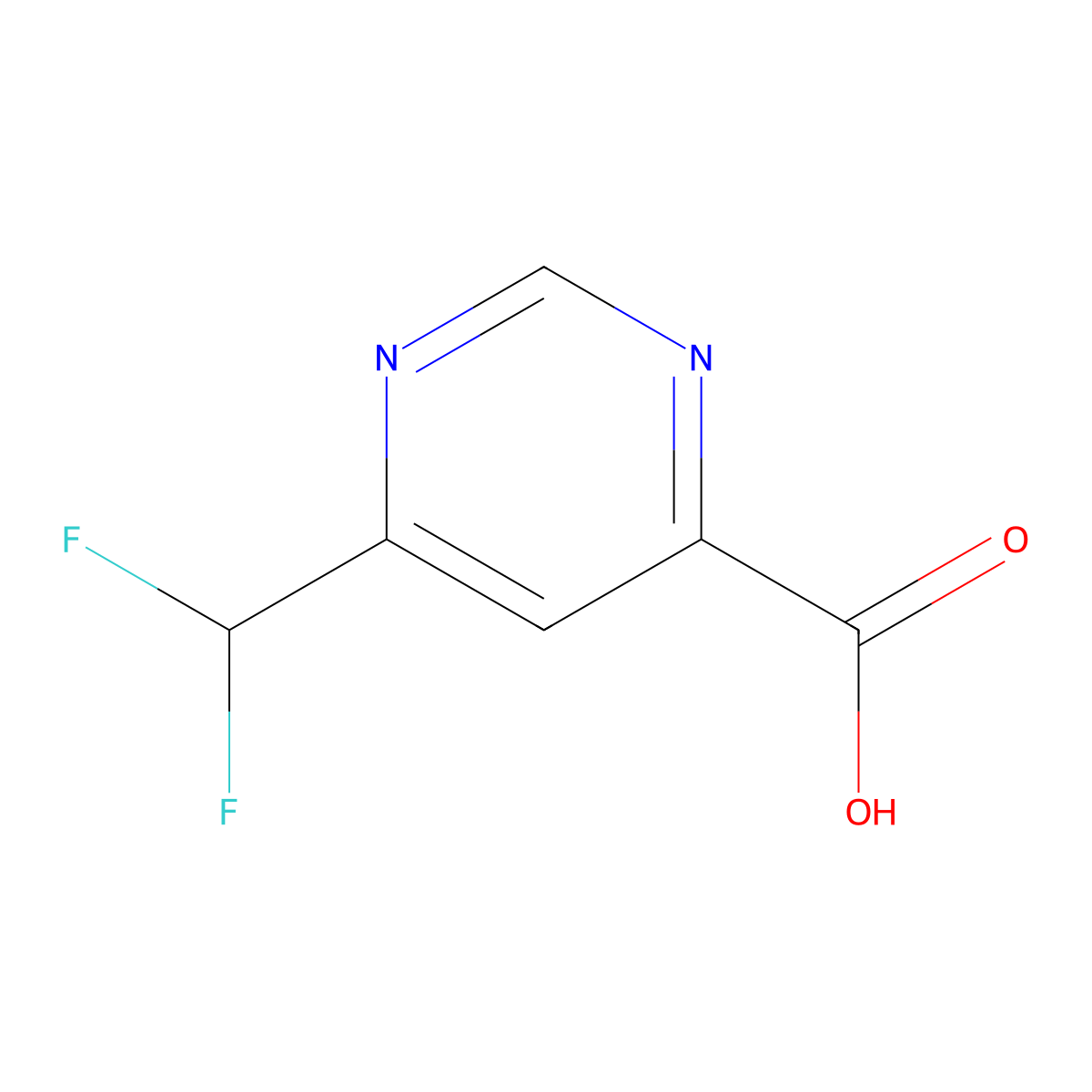 6-(Difluoromethyl)pyrimidine-4-carboxylic acid molecular structure, CAS 2090256-13-4