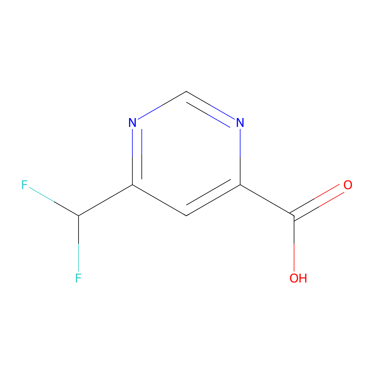 6-(Difluoromethyl)pyrimidine-4-carboxylic acid molecular structure, CAS 2090256-13-4
