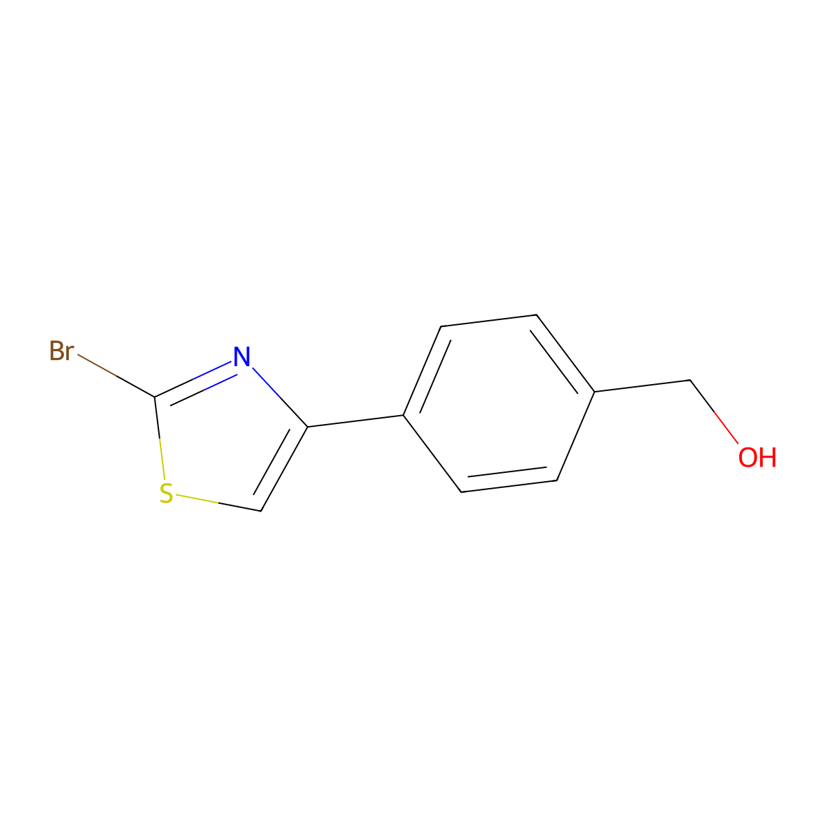 [4-(2-Bromo-1,3-thiazol-4-yl)phenyl]methanol molecular structure, CAS 2090261-89-3