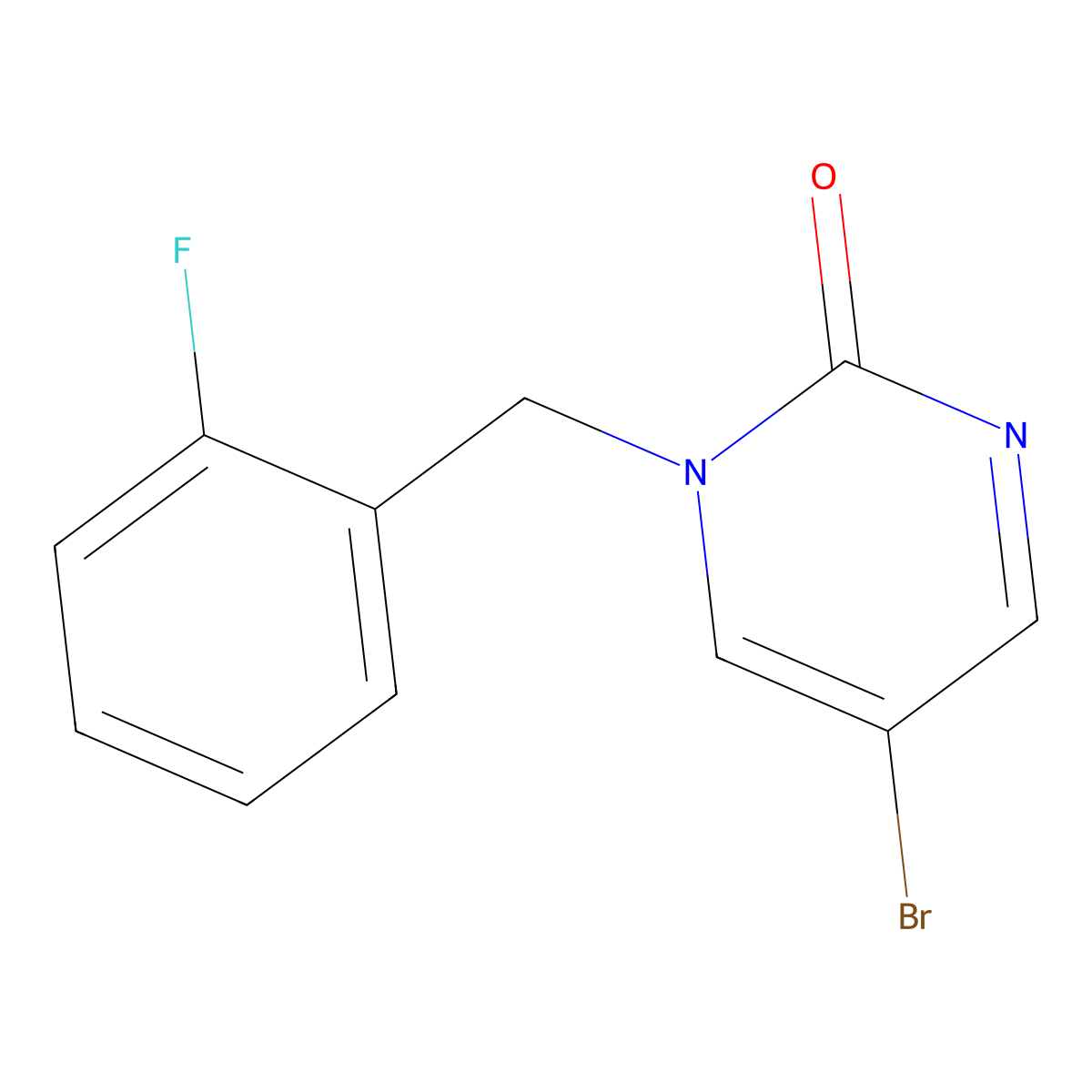 5-Bromo-1-(2-fluorobenzyl)pyrimidin-2(1H)-one molecular structure, CAS 2090262-76-1