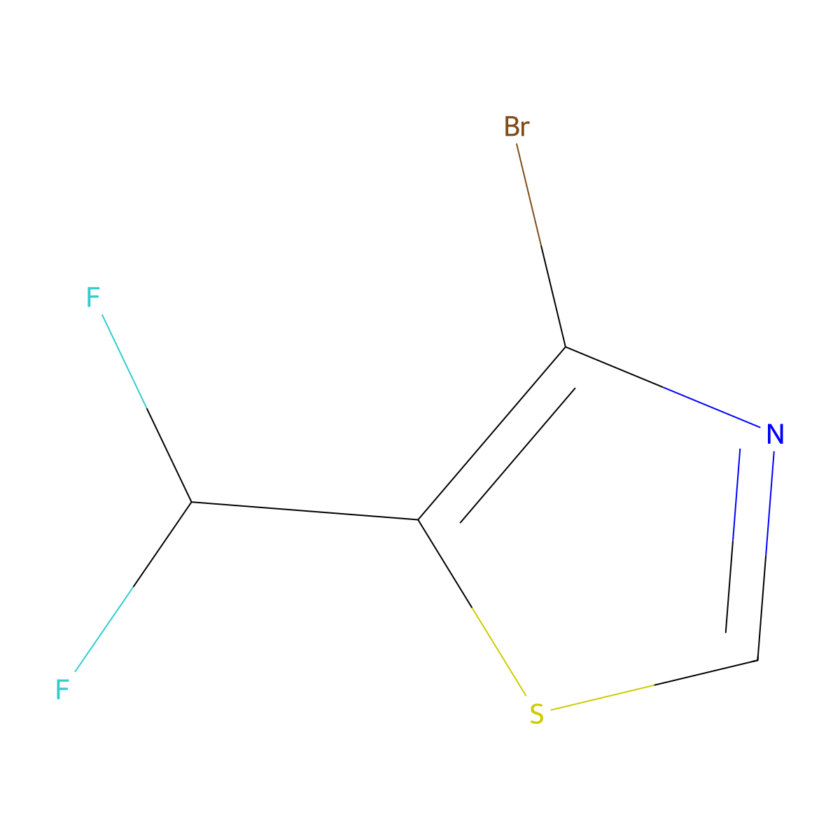 4-Bromo-5-(difluoromethyl)thiazole molecular structure, CAS 2090263-00-4
