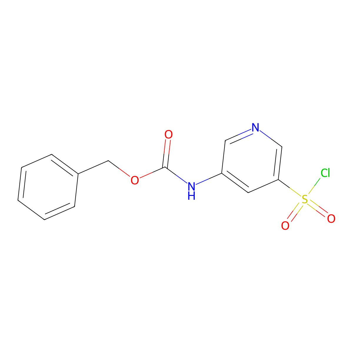 Benzyl N-[5-(chlorosulfonyl)pyridin-3-yl]carbamate molecular structure, CAS 2090263-33-3
