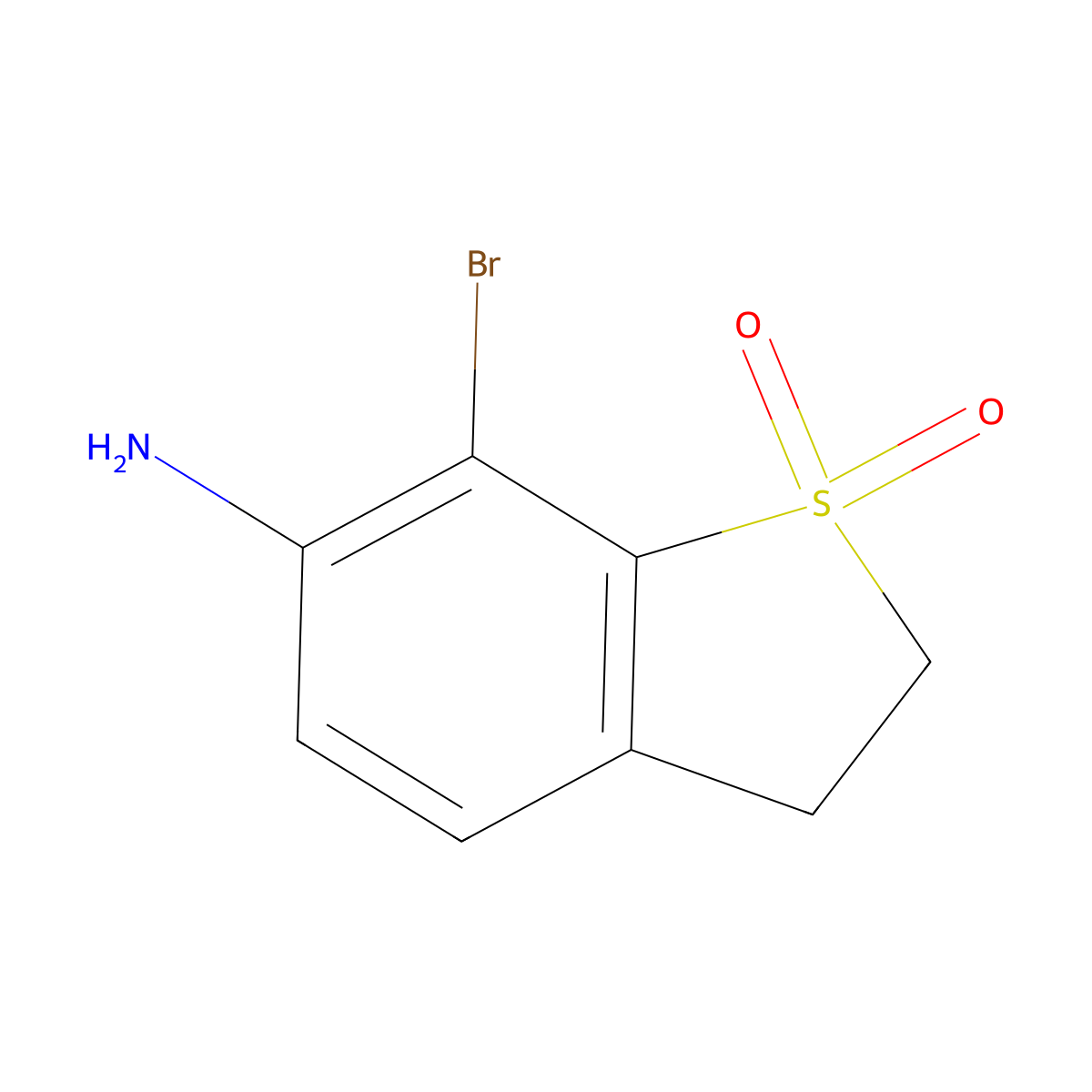 6-Amino-7-bromo-2,3-dihydro-1lambda6-benzothiophene-1,1-dione molecular structure, CAS 2090266-19-4
