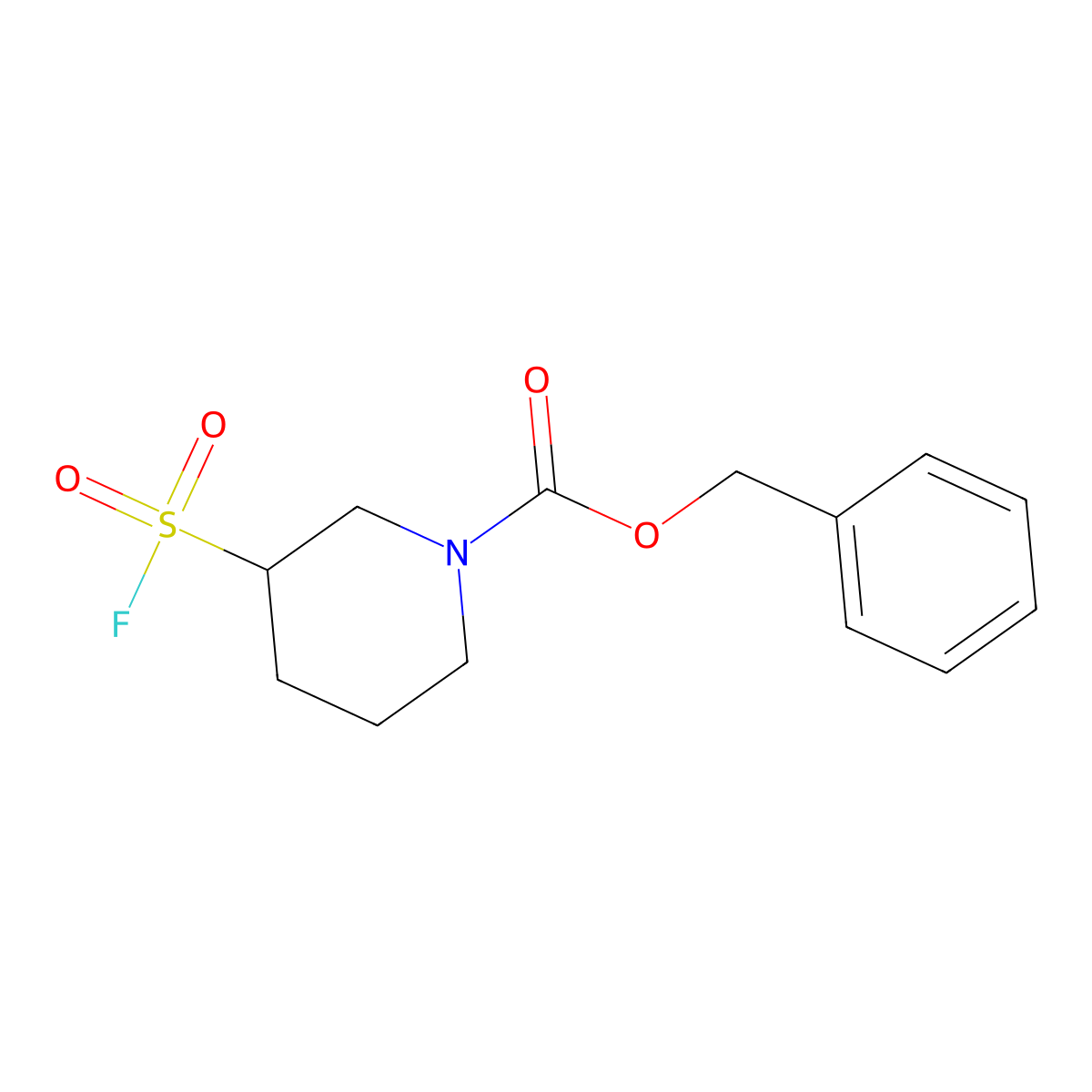 Benzyl 3-(fluorosulfonyl)piperidine-1-carboxylate molecular structure, CAS 2090266-39-8