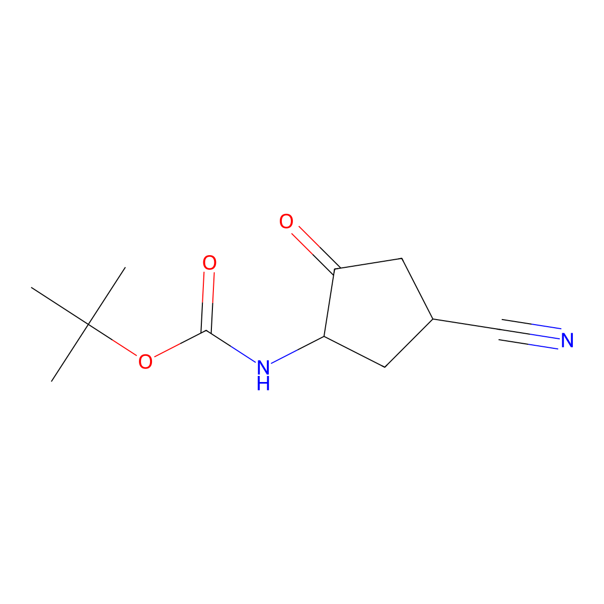 tert-butyl N-(4-cyano-2-oxocyclopentyl)carbamate molecular structure, CAS 2090270-00-9