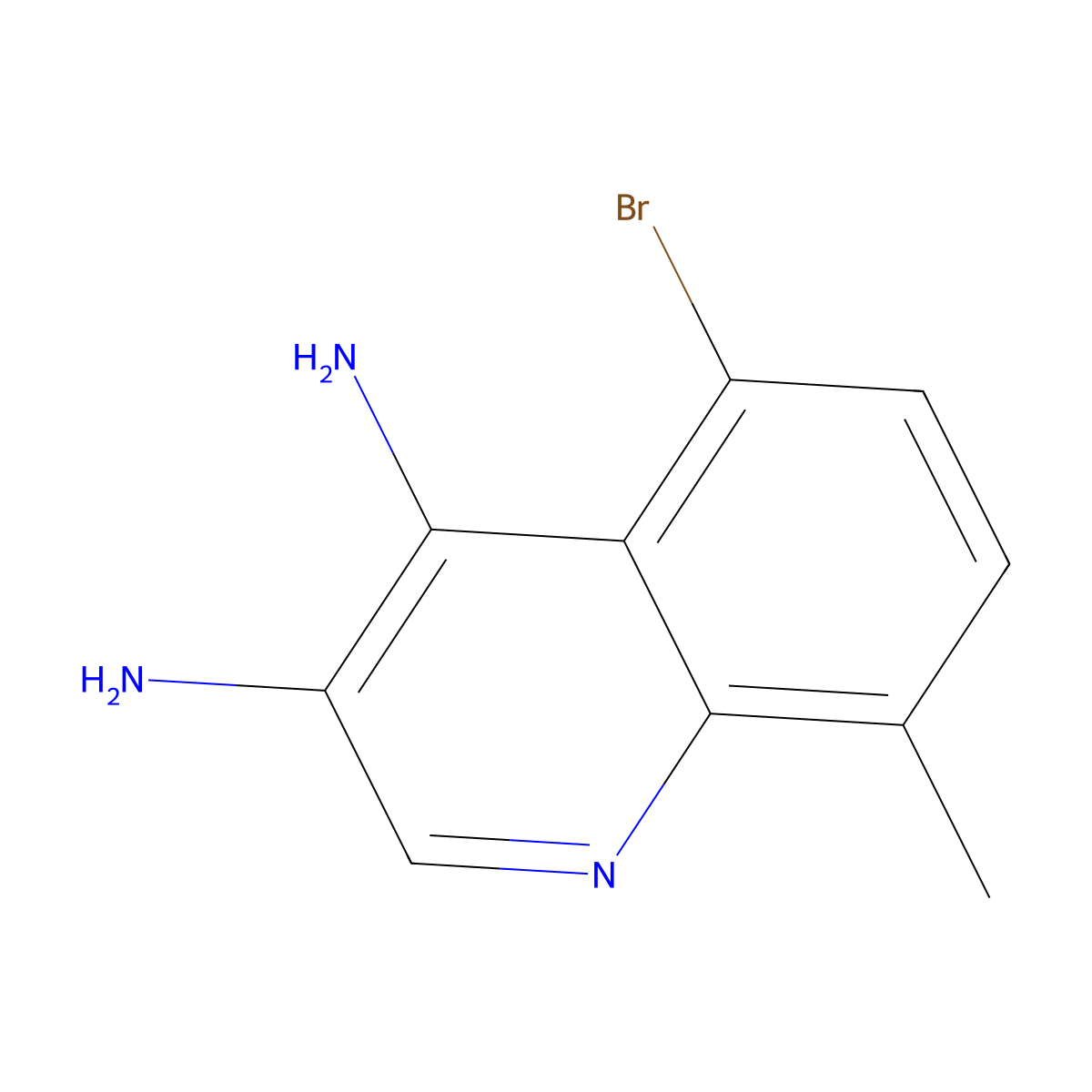 5-Bromo-8-methylquinoline-3,4-diamine molecular structure, CAS 2090270-06-5