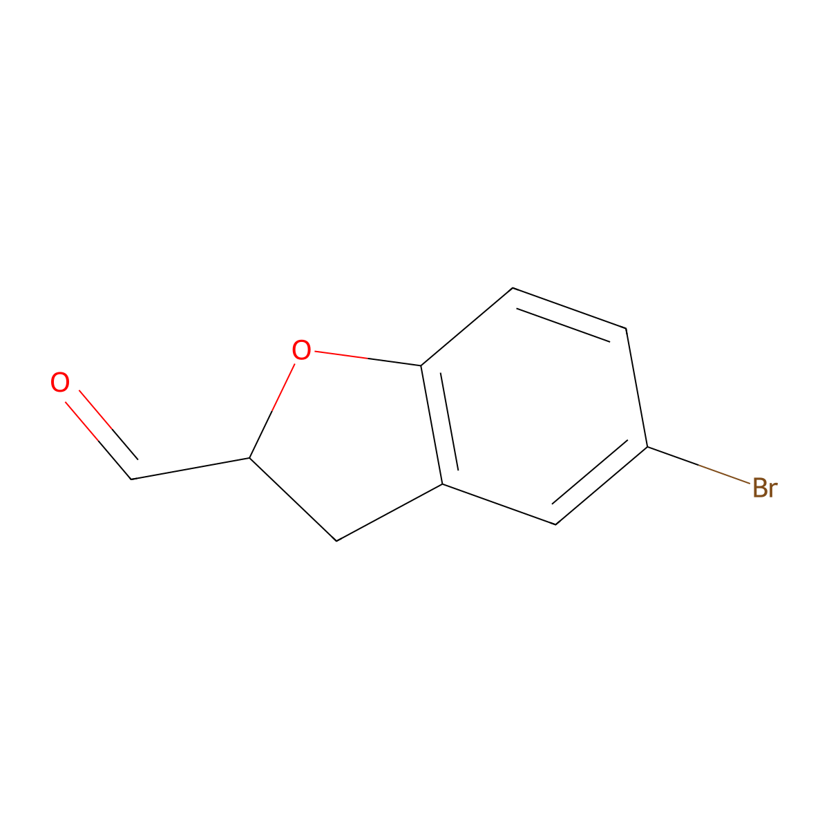 5-Bromo-2,3-dihydro-1-benzofuran-2-carbaldehyde molecular structure, CAS 2090273-48-4