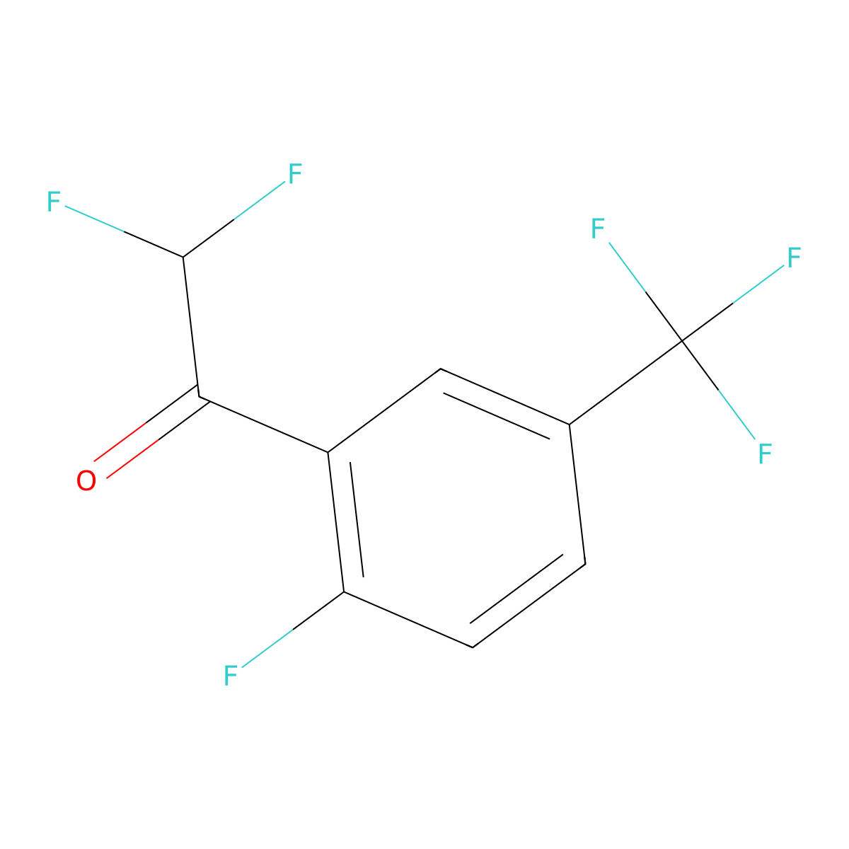 2,2-Difluoro-1-[2-fluoro-5-(trifluoromethyl)phenyl]ethan-1-one molecular structure, CAS 2090273-54-2