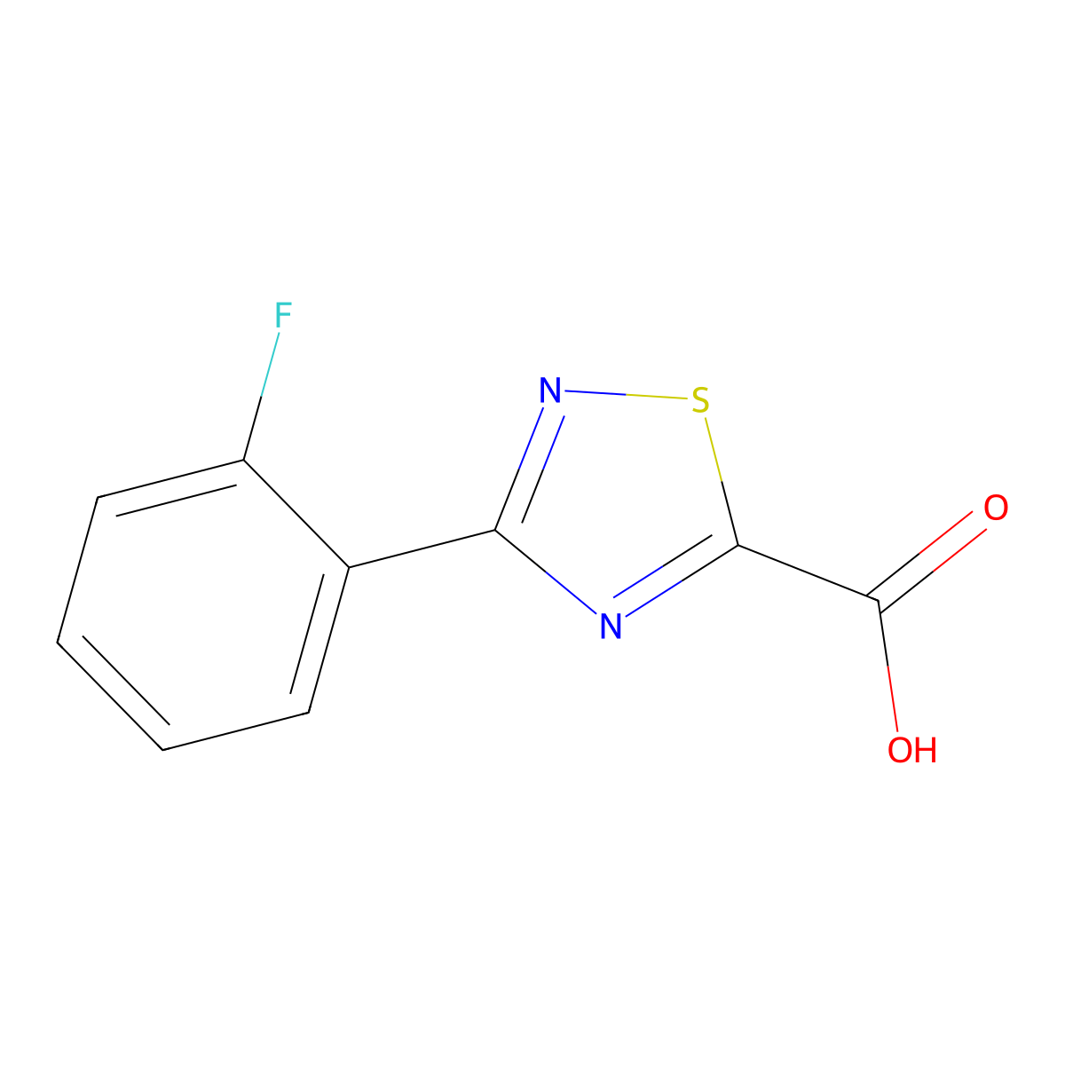3-(2-Fluorophenyl)-1,2,4-thiadiazole-5-carboxylic acid molecular structure, CAS 2090273-63-3