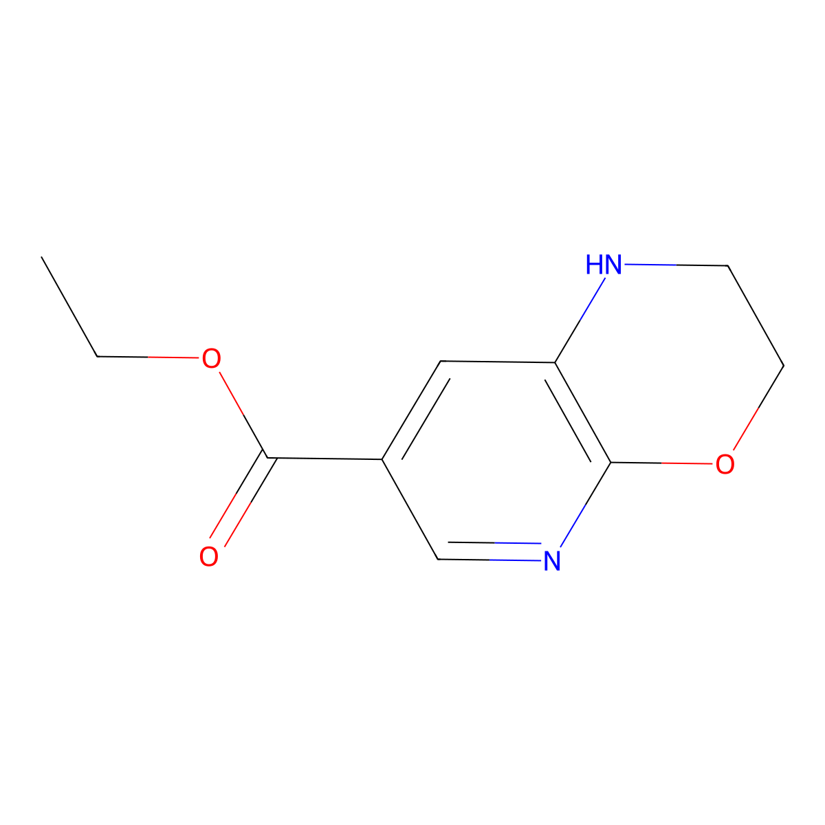 ethyl 1H,2H,3H-pyrido[2,3-b][1,4]oxazine-7-carboxylate molecular structure, CAS 2090276-14-3