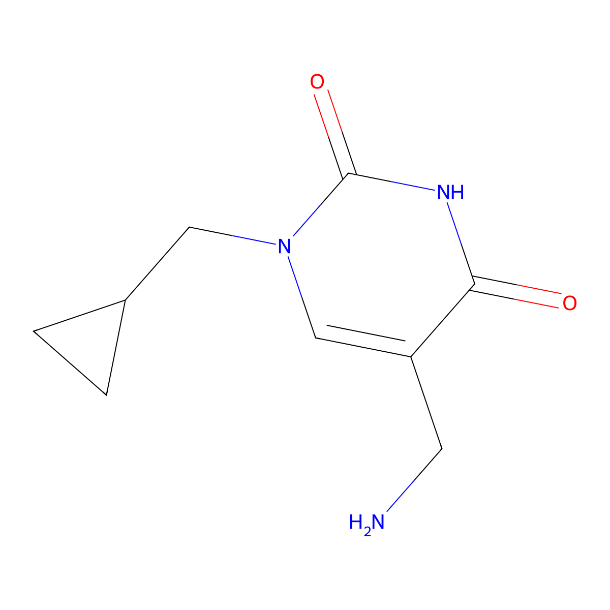 5-(aminomethyl)-1-(cyclopropylmethyl)pyrimidine-2,4(1H,3H)-dione molecular structure, CAS 2090276-81-4