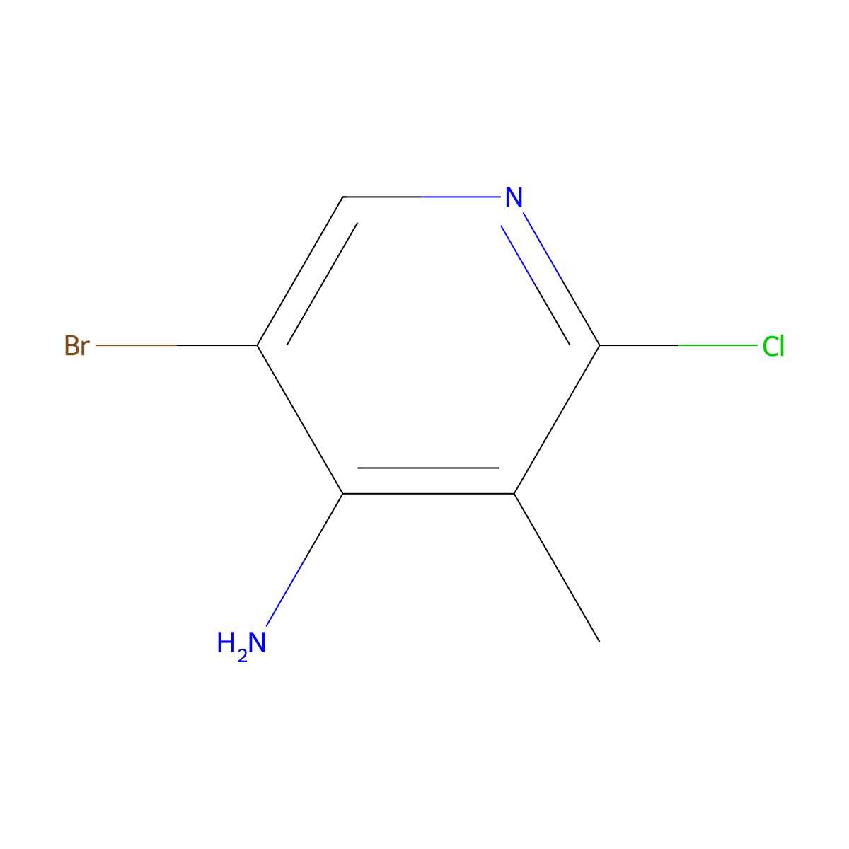 5-Bromo-2-chloro-3-methylpyridin-4-amine molecular structure, CAS 2090280-66-1