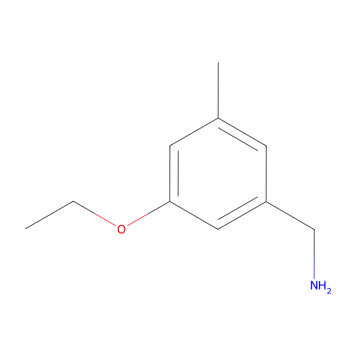 (3-Ethoxy-5-methylphenyl)methanamine molecular structure, CAS 2090281-80-2