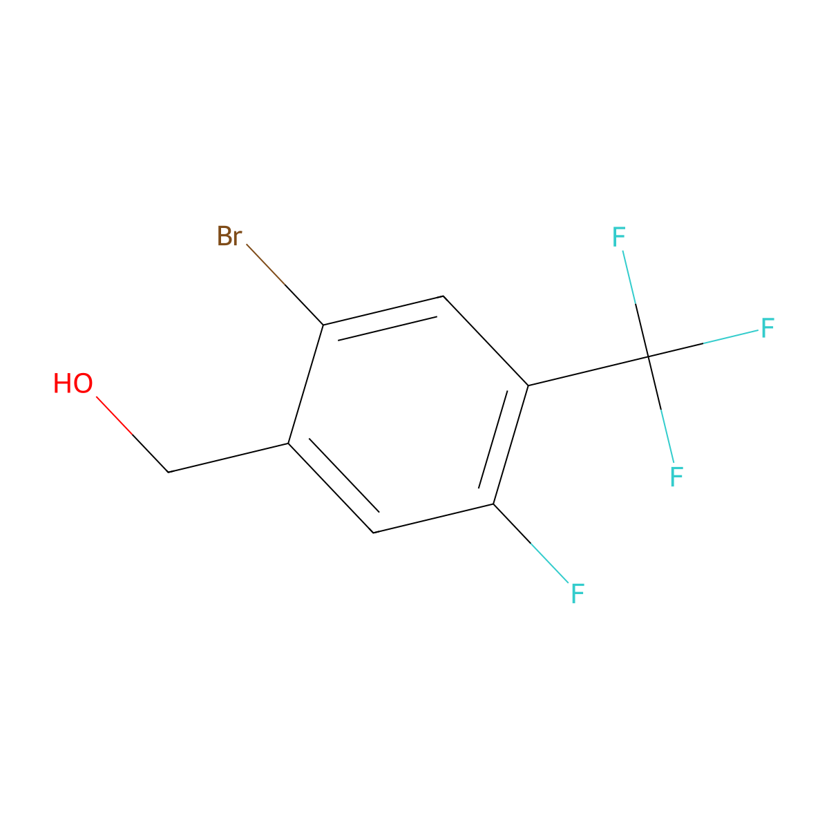 2-Bromo-5-fluoro-4-(trifluoromethyl)benzyl alcohol molecular structure, CAS 2090282-92-9