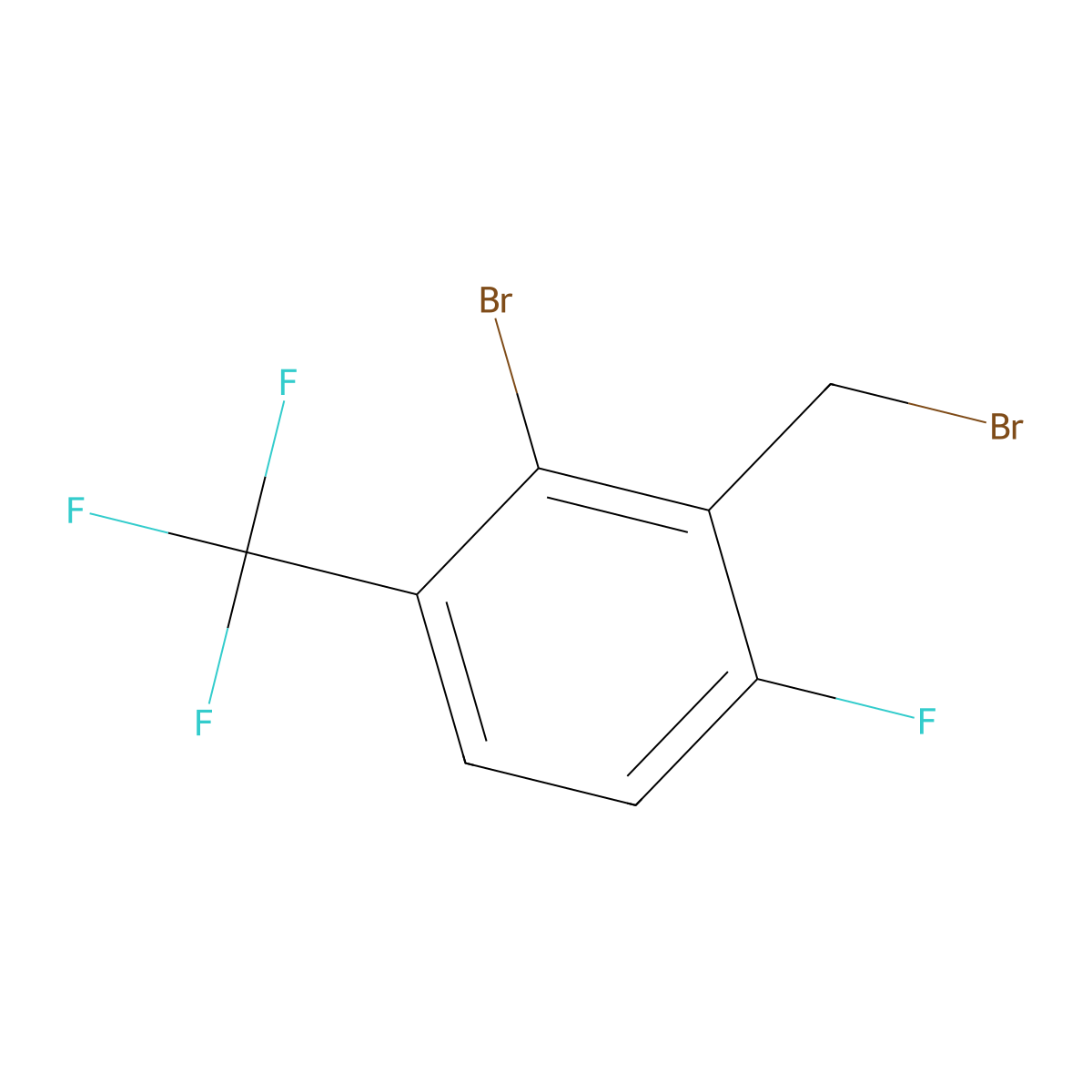 2-Bromo-3-(bromomethyl)-4-fluoro-1-(trifluoromethyl)benzene molecular structure, CAS 2090283-00-2