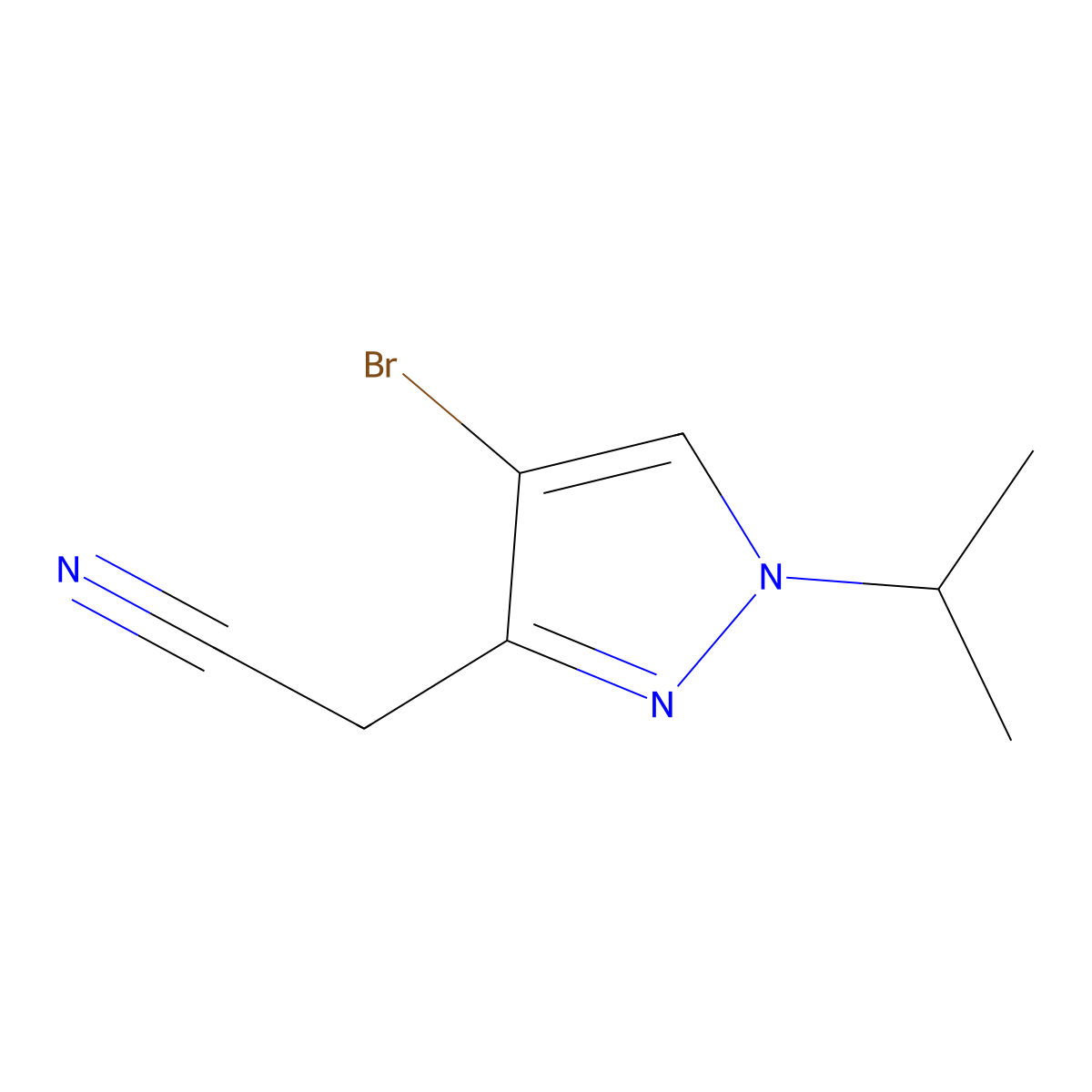 (4-Bromo-1-isopropyl-1H-pyrazol-3-yl)acetonitrile molecular structure, CAS 2090290-90-5