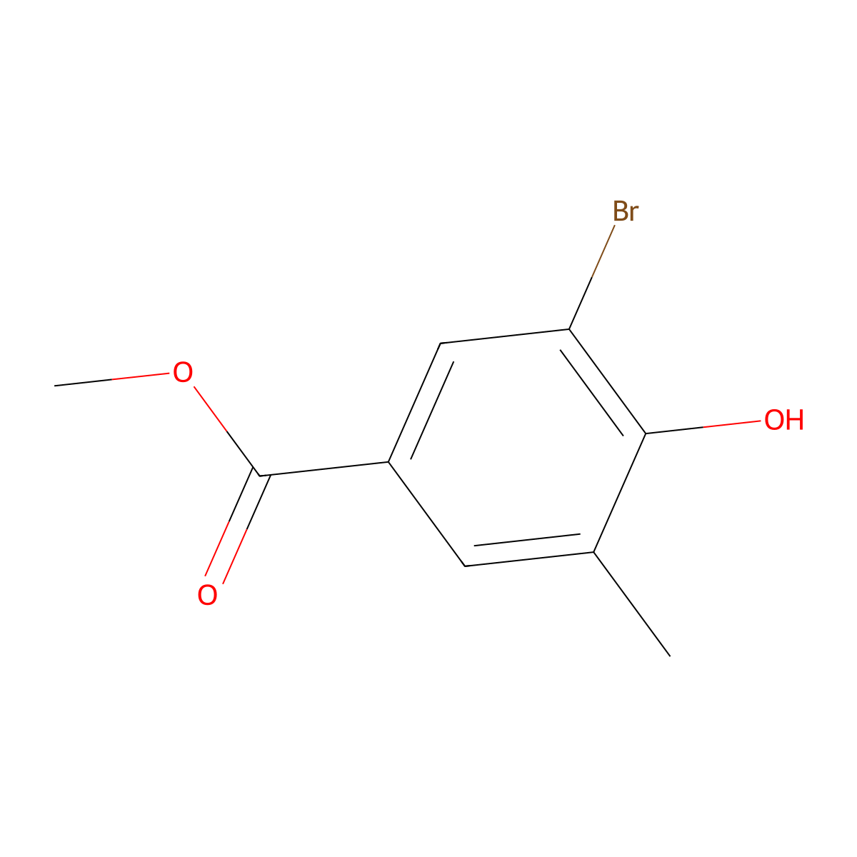Methyl 3-bromo-4-hydroxy-5-methylbenzoate molecular structure, CAS 2090296-22-1