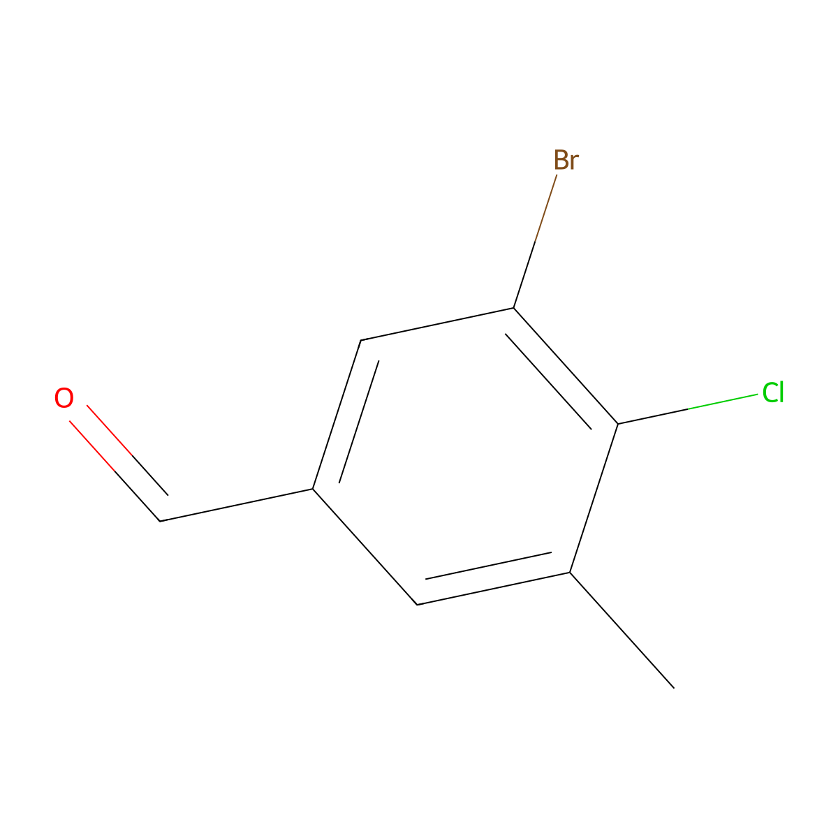3-Bromo-4-chloro-5-methylbenzaldehyde molecular structure, CAS 2090298-50-1