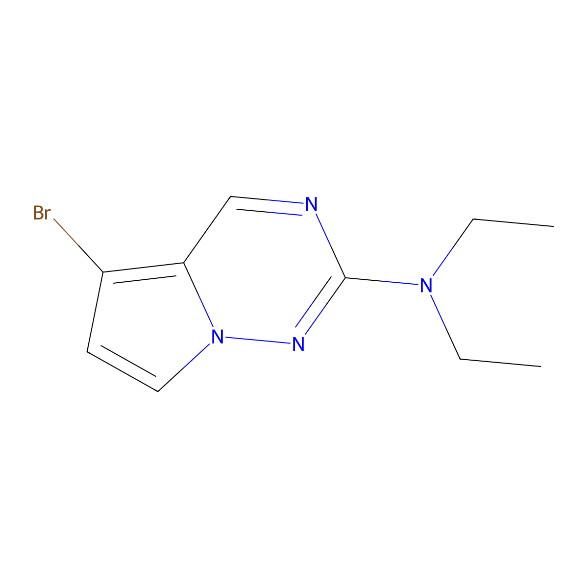 5-Bromo-N,N-diethylpyrrolo[2,1-f][1,2,4]triazin-2-amine molecular structure, CAS 2090299-79-7
