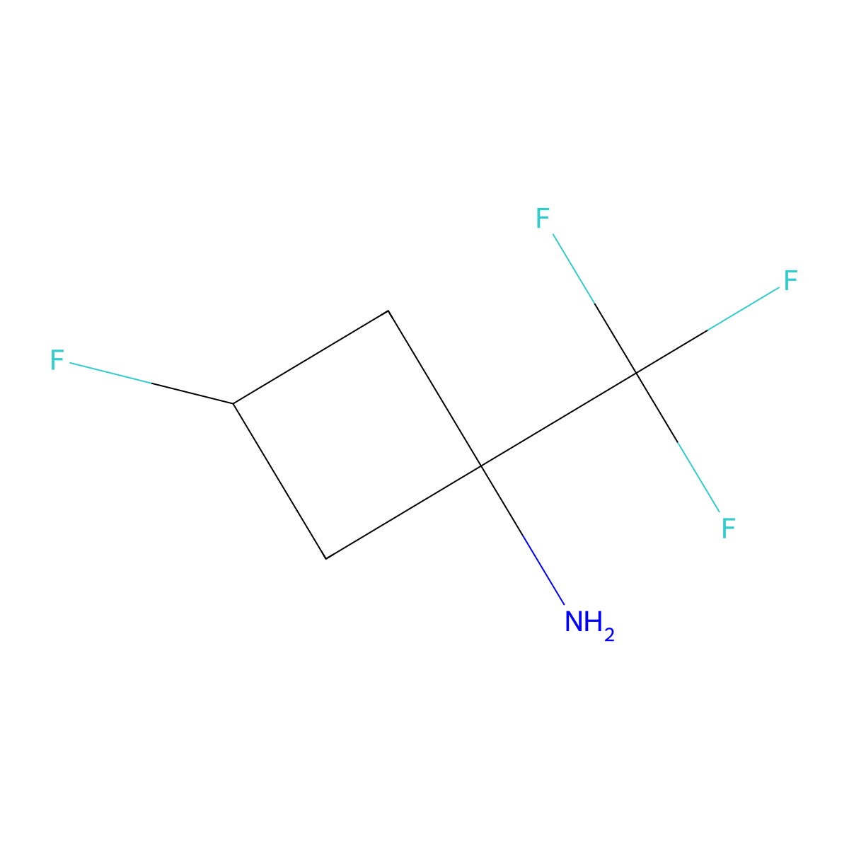 3-Fluoro-1-(trifluoromethyl)cyclobutan-1-amine molecular structure, CAS 2090302-22-8