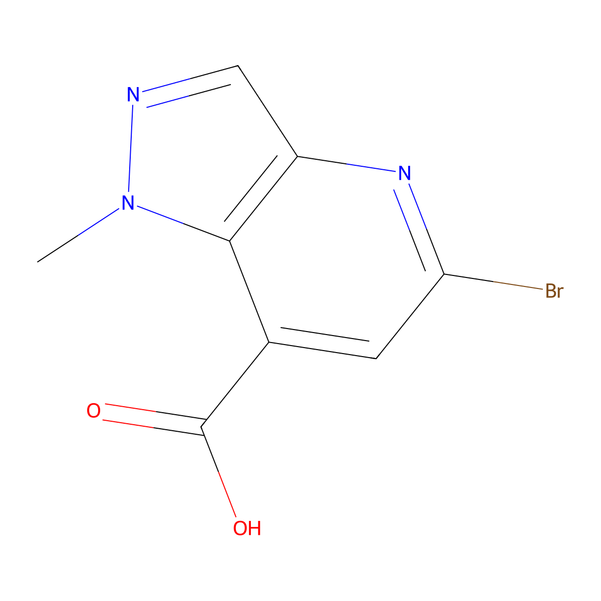 5-Bromo-1-methyl-1H-pyrazolo[4,3-b]pyridine-7-carboxylic acid molecular structure, CAS 2090302-28-4
