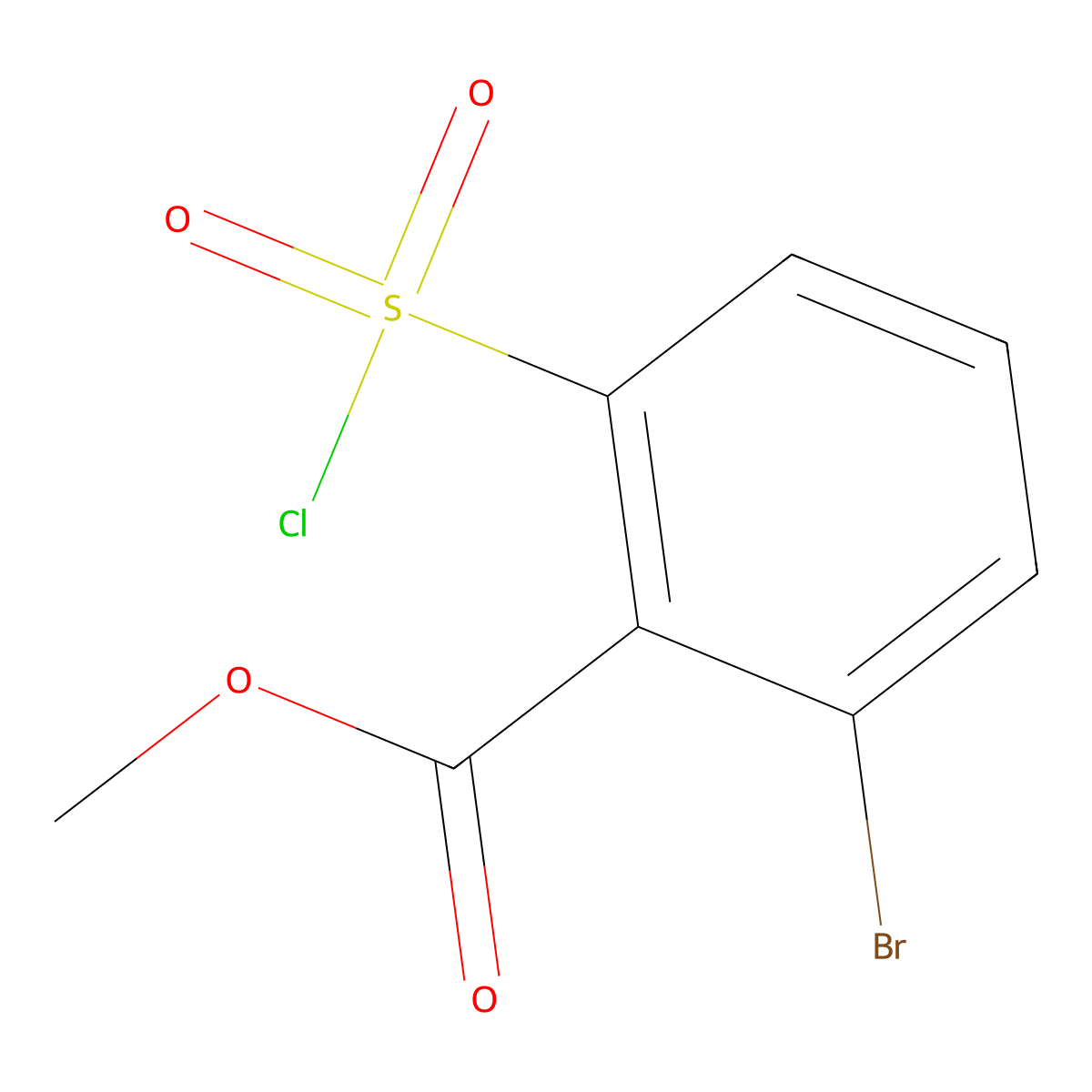 Methyl 2-bromo-6-chlorosulfonylbenzoate molecular structure, CAS 2090304-14-4