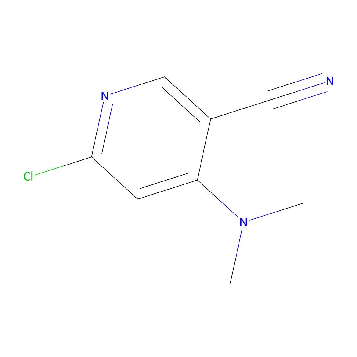 6-Chloro-4-(dimethylamino)nicotinonitrile molecular structure, CAS 2090306-15-1