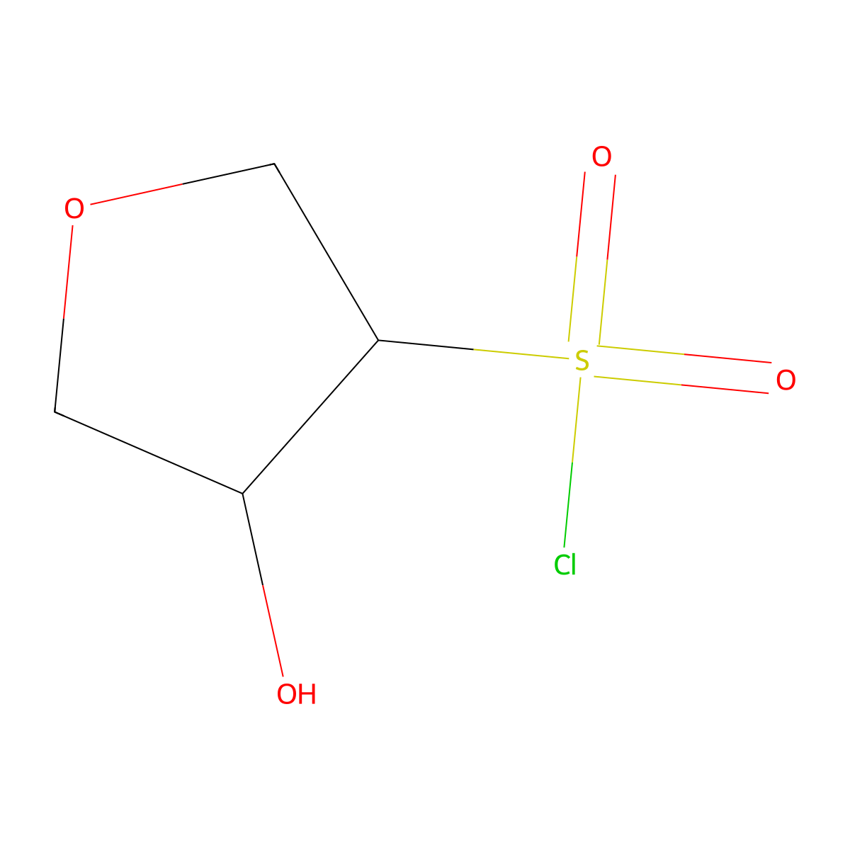 4-Hydroxyoxolane-3-sulfonyl chloride molecular structure, CAS 2090309-99-0