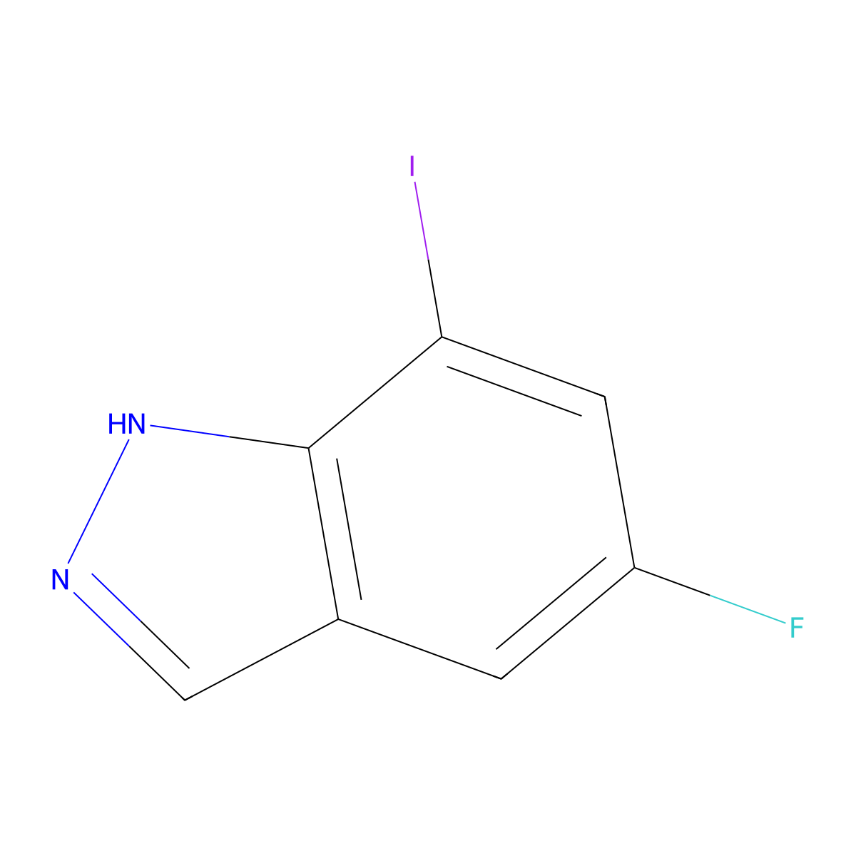 5-fluoro-7-iodo-1H-indazole molecular structure, CAS 2090315-40-3